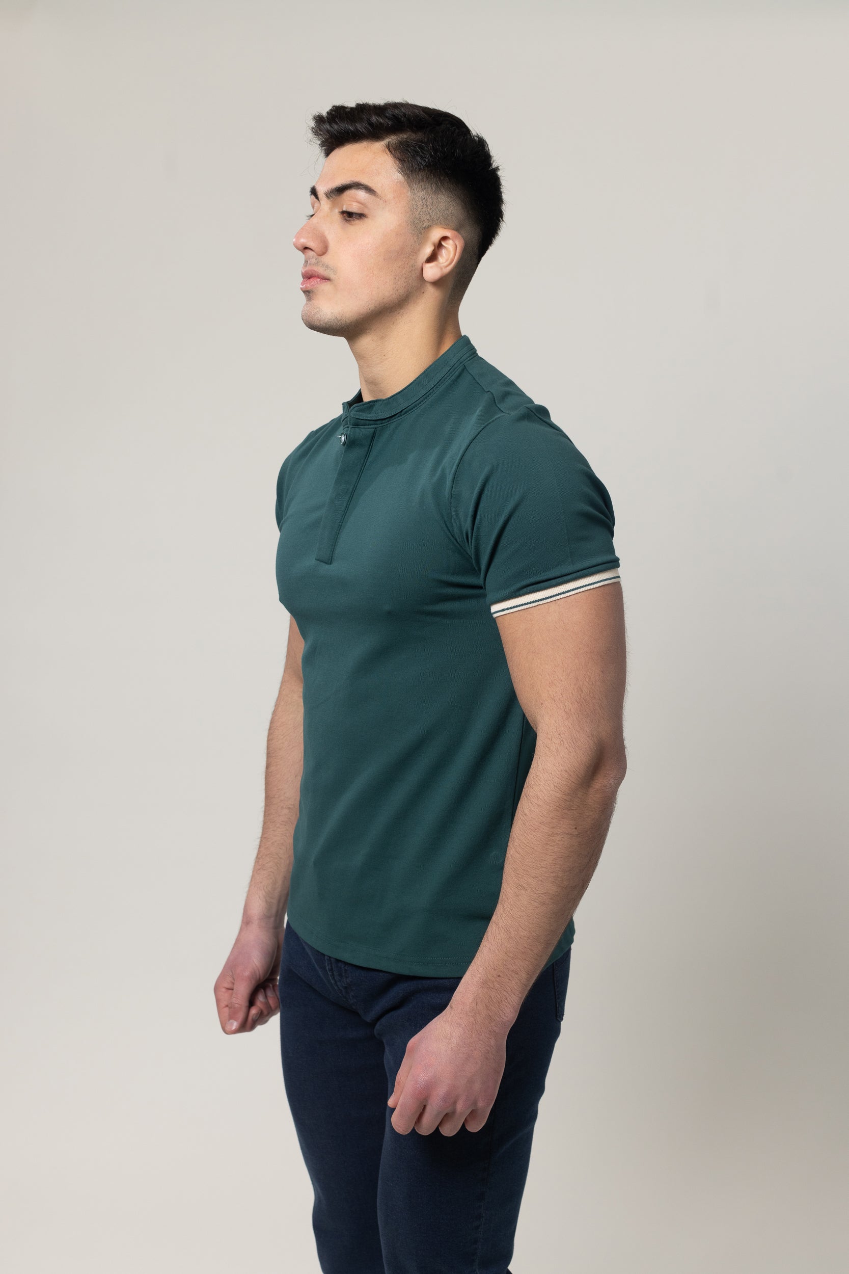 Pique Col Mao - Green