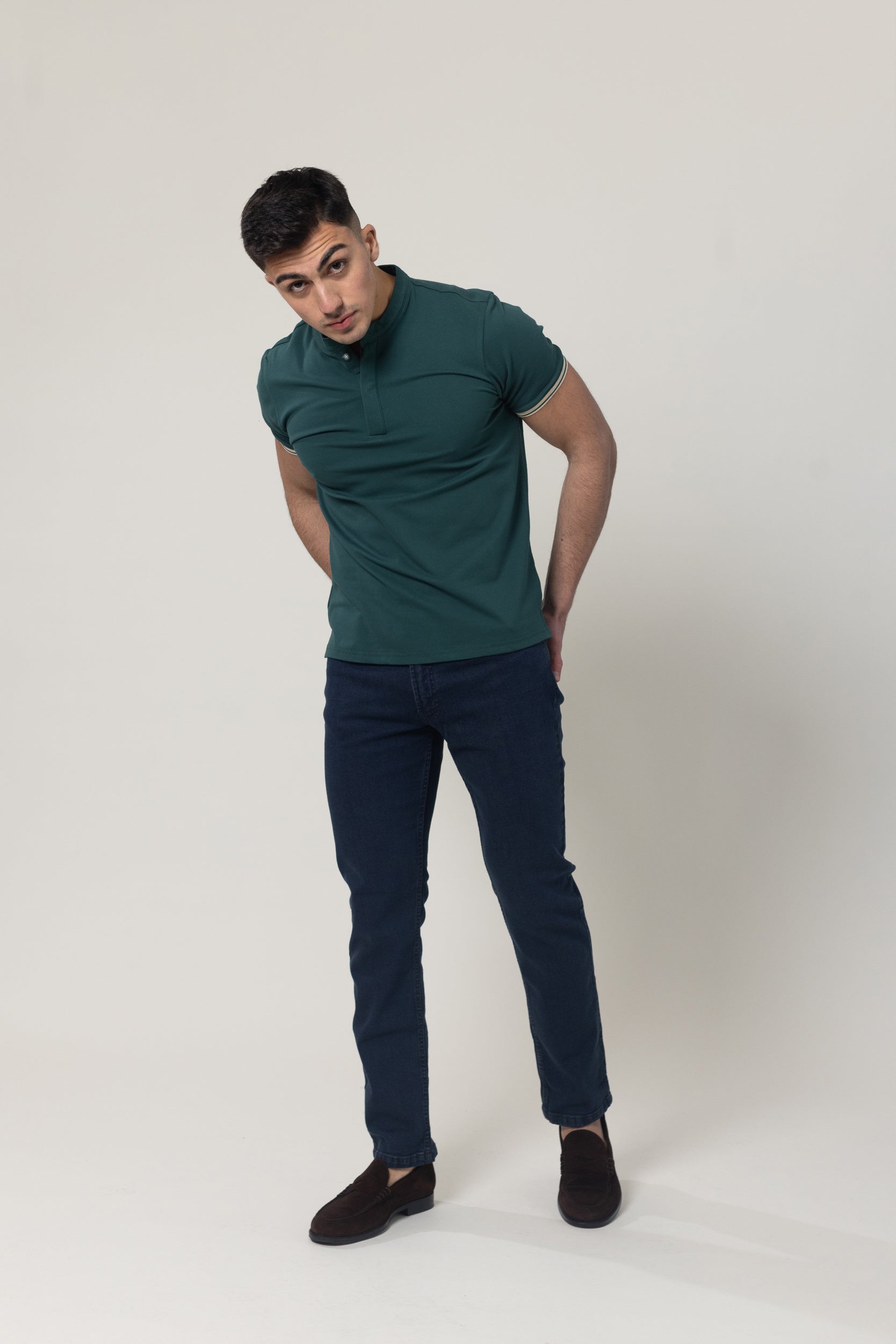 Pique Col Mao - Green