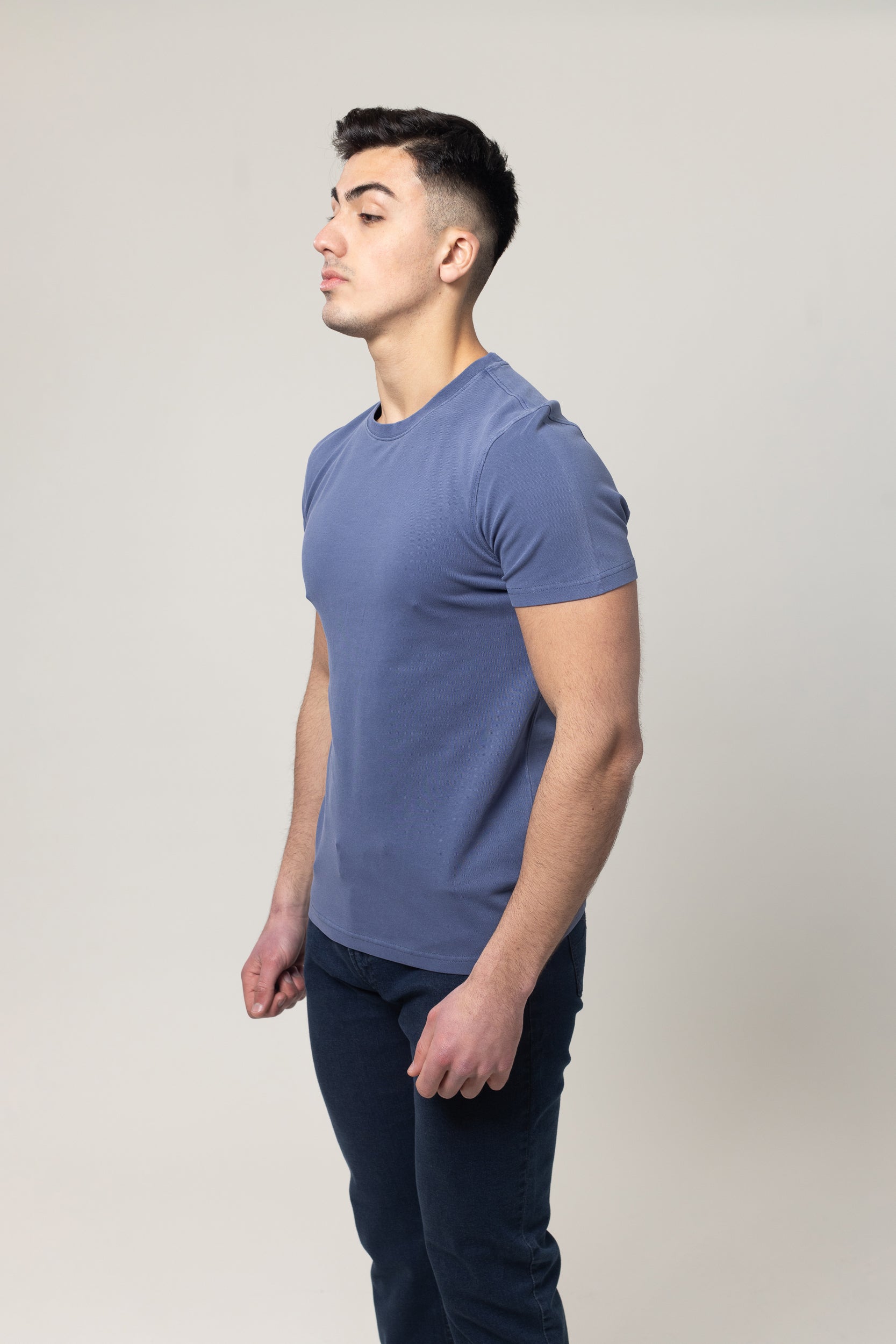 Washer Round Neck Pique - Blue