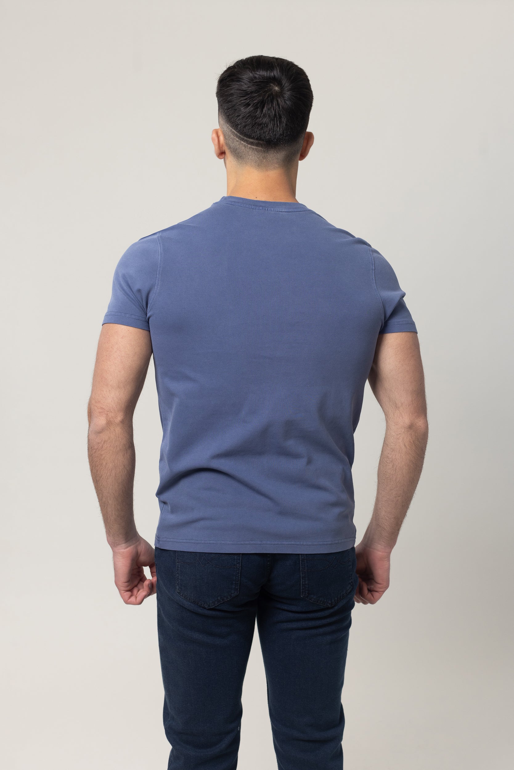 Washer Round Neck Pique - Blue