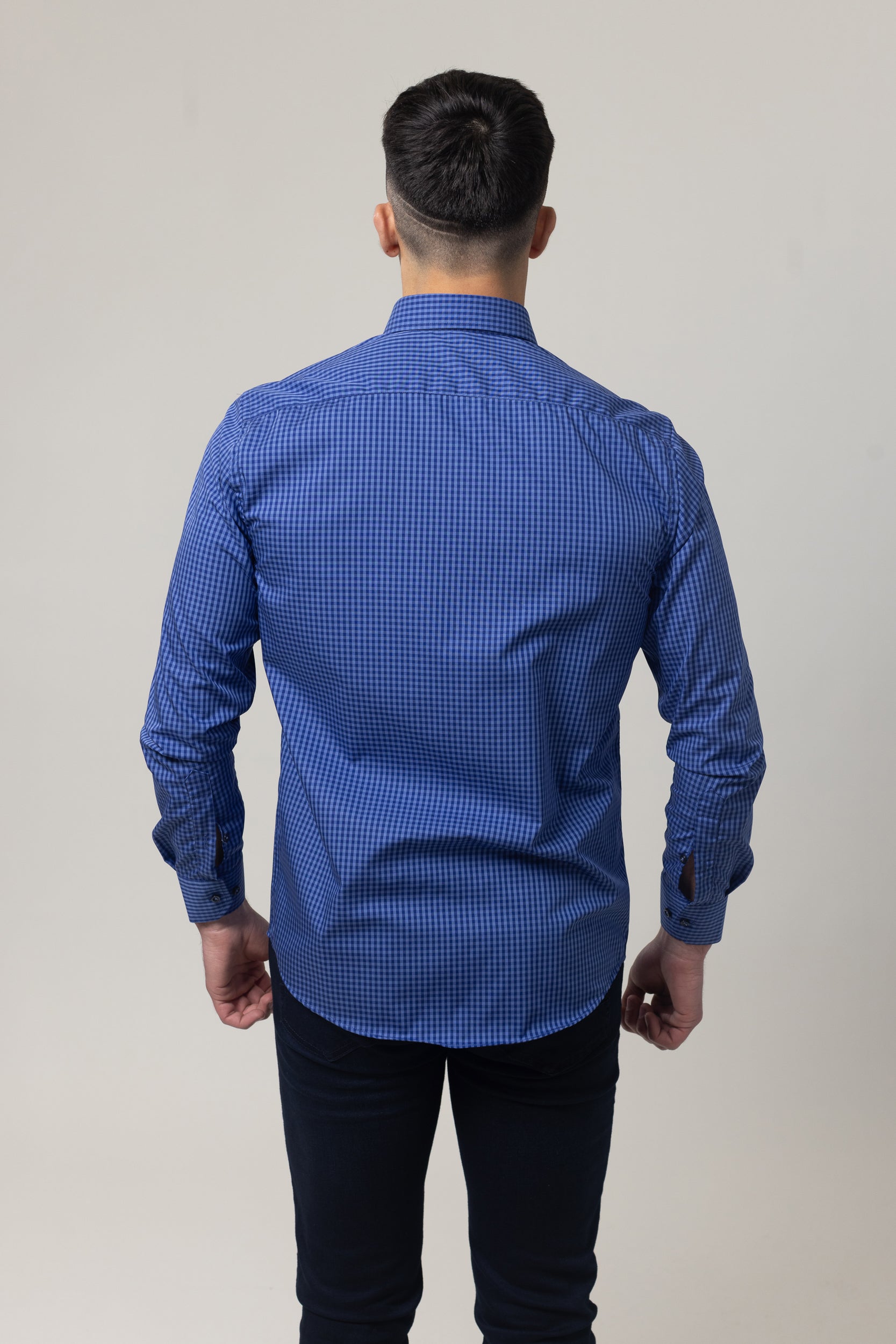 Shirts Long Sleeve - Navy Check