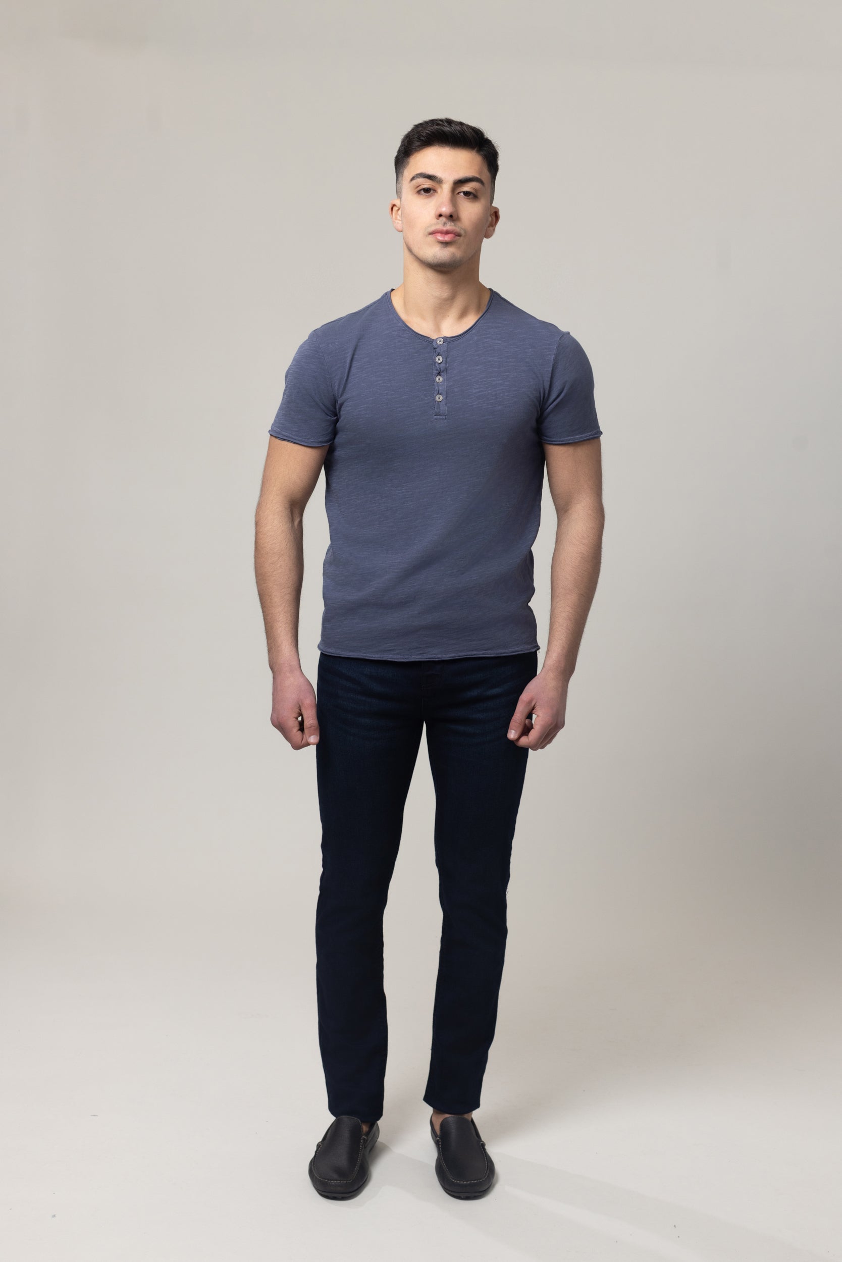 Washer Round Neck T-Shirt - Navy