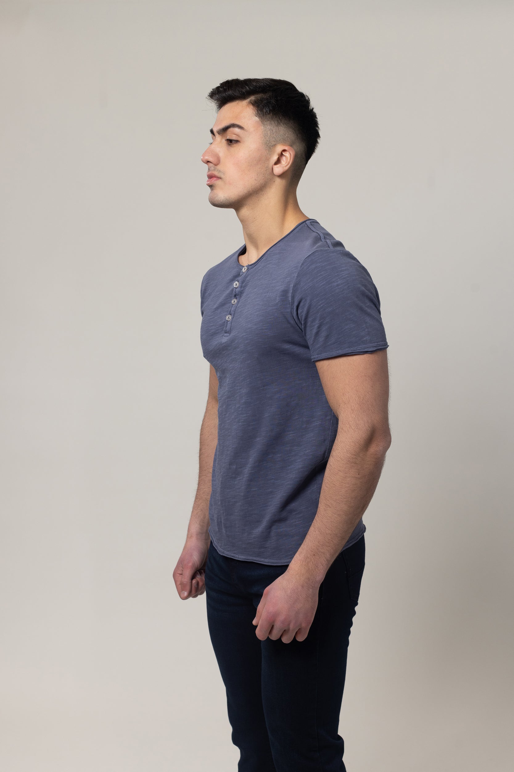 Washer Round Neck T-Shirt - Navy