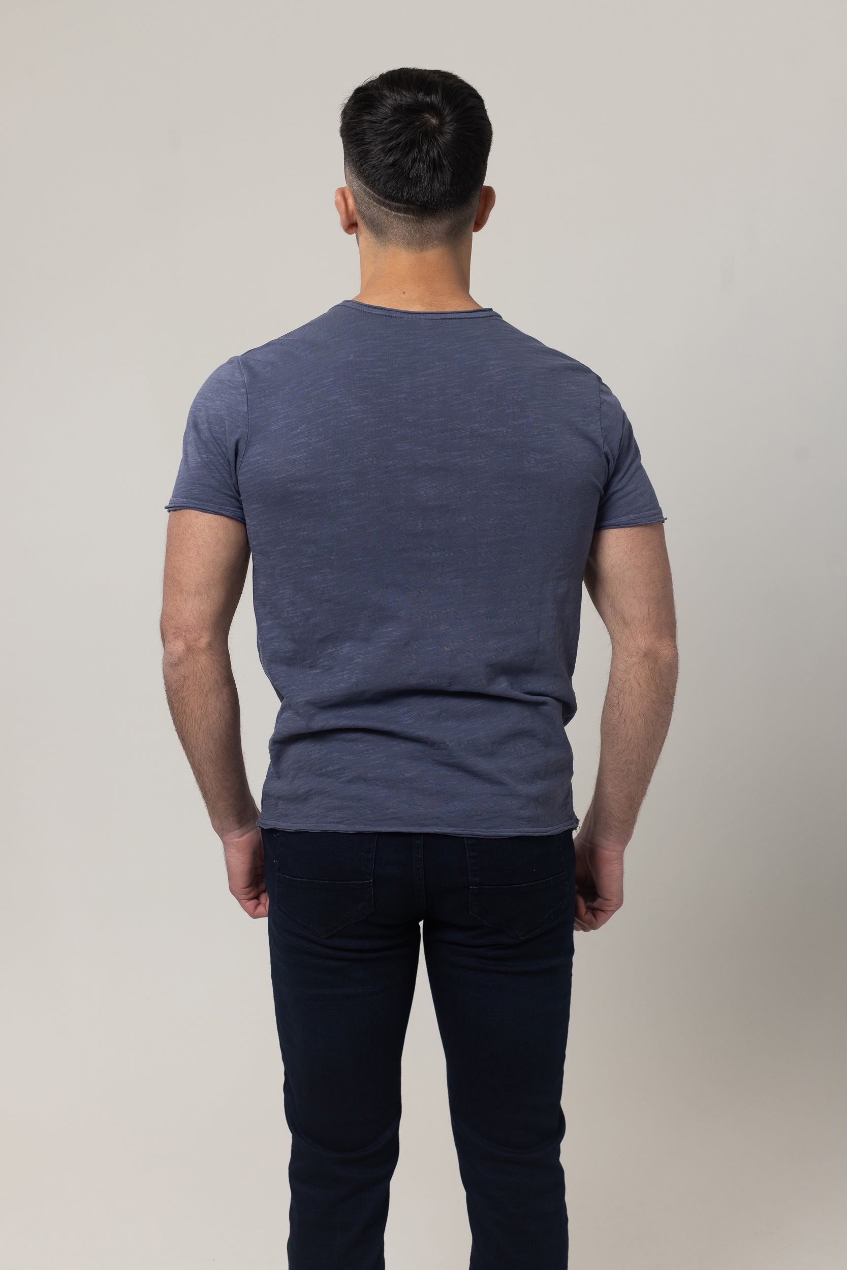 Washer Round Neck T-Shirt - Navy