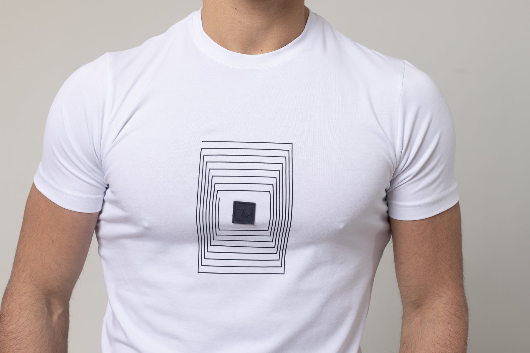 T-Shirt Cotton Lycra Round Neck Rubber Print - White