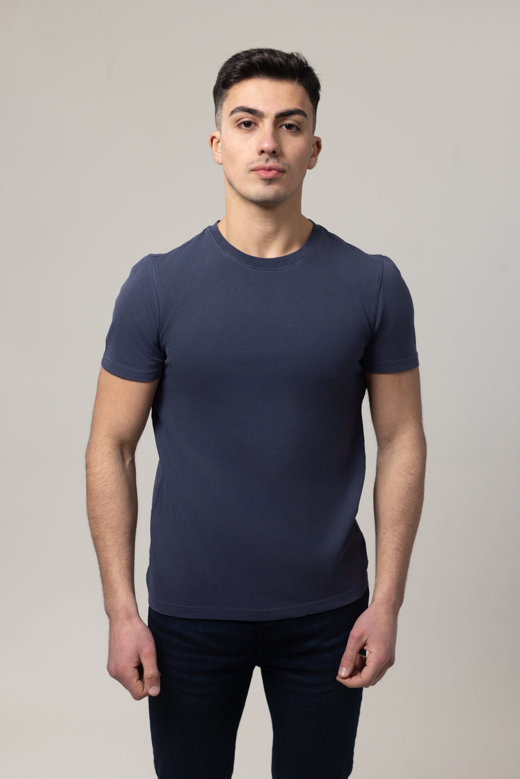 Washer Round Neck Pique - Navy