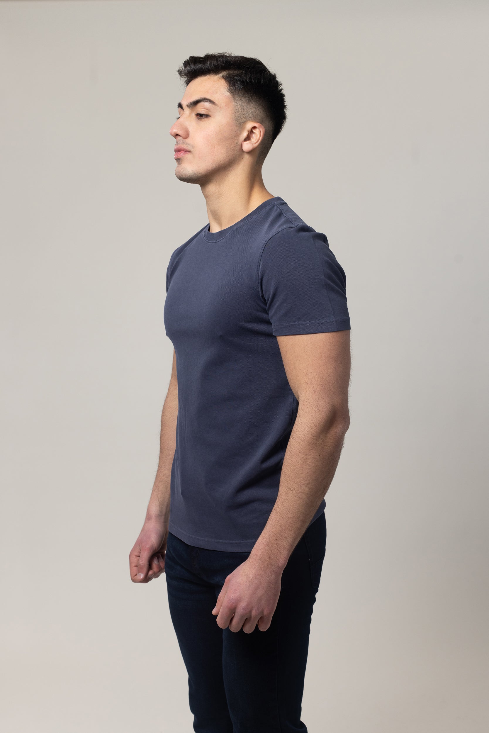 Washer Round Neck Pique - Navy