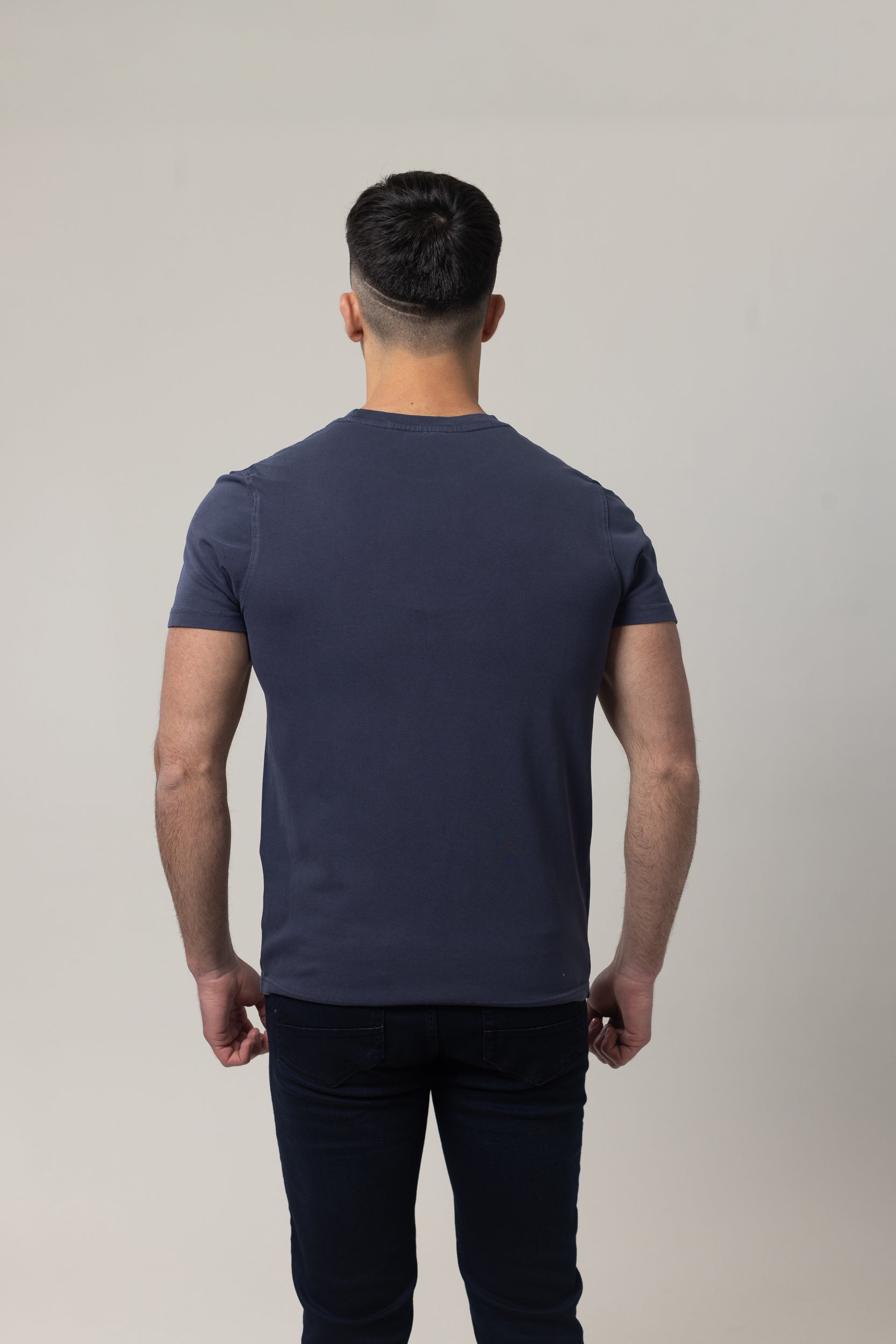 Washer Round Neck Pique - Navy