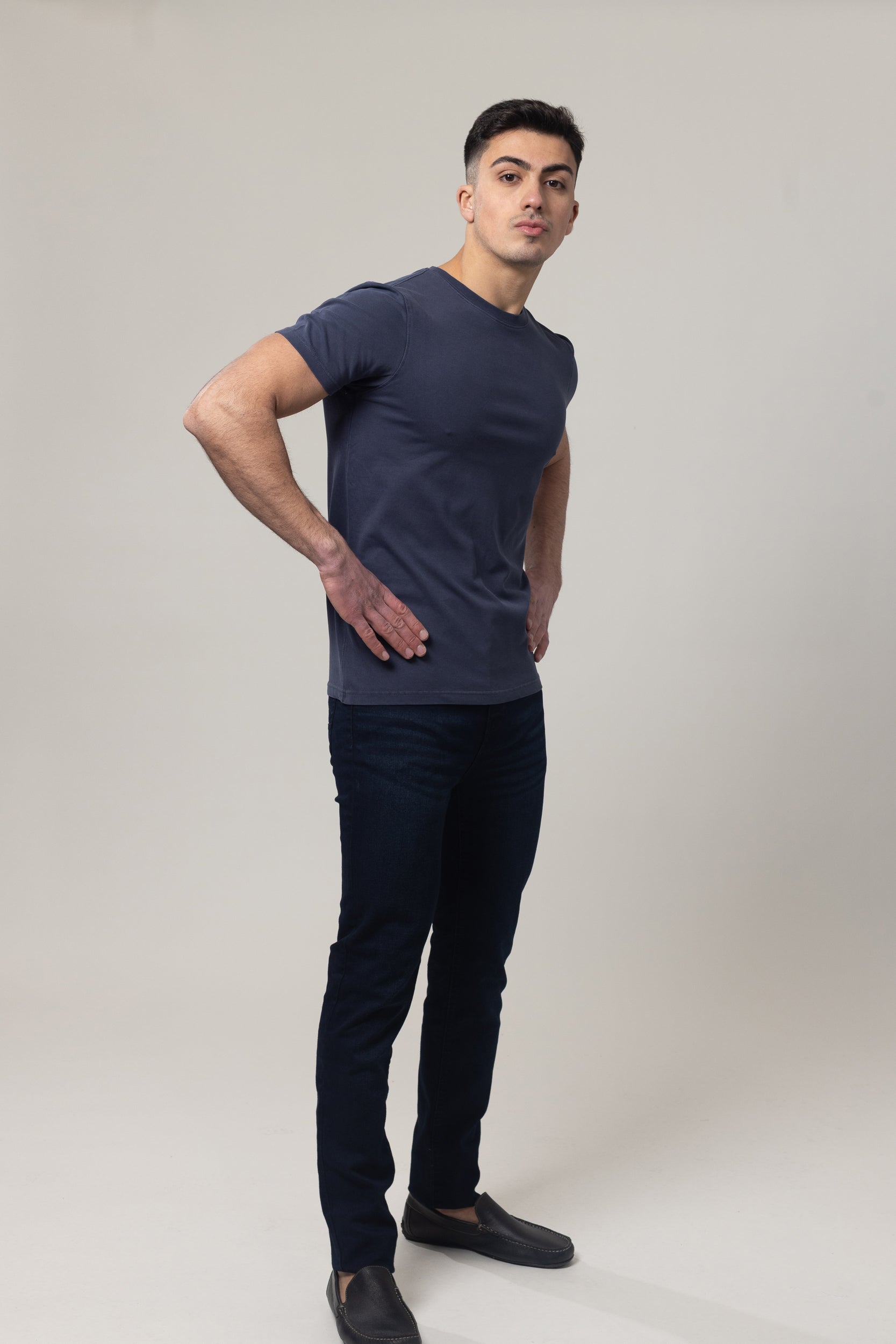 Washer Round Neck Pique - Navy
