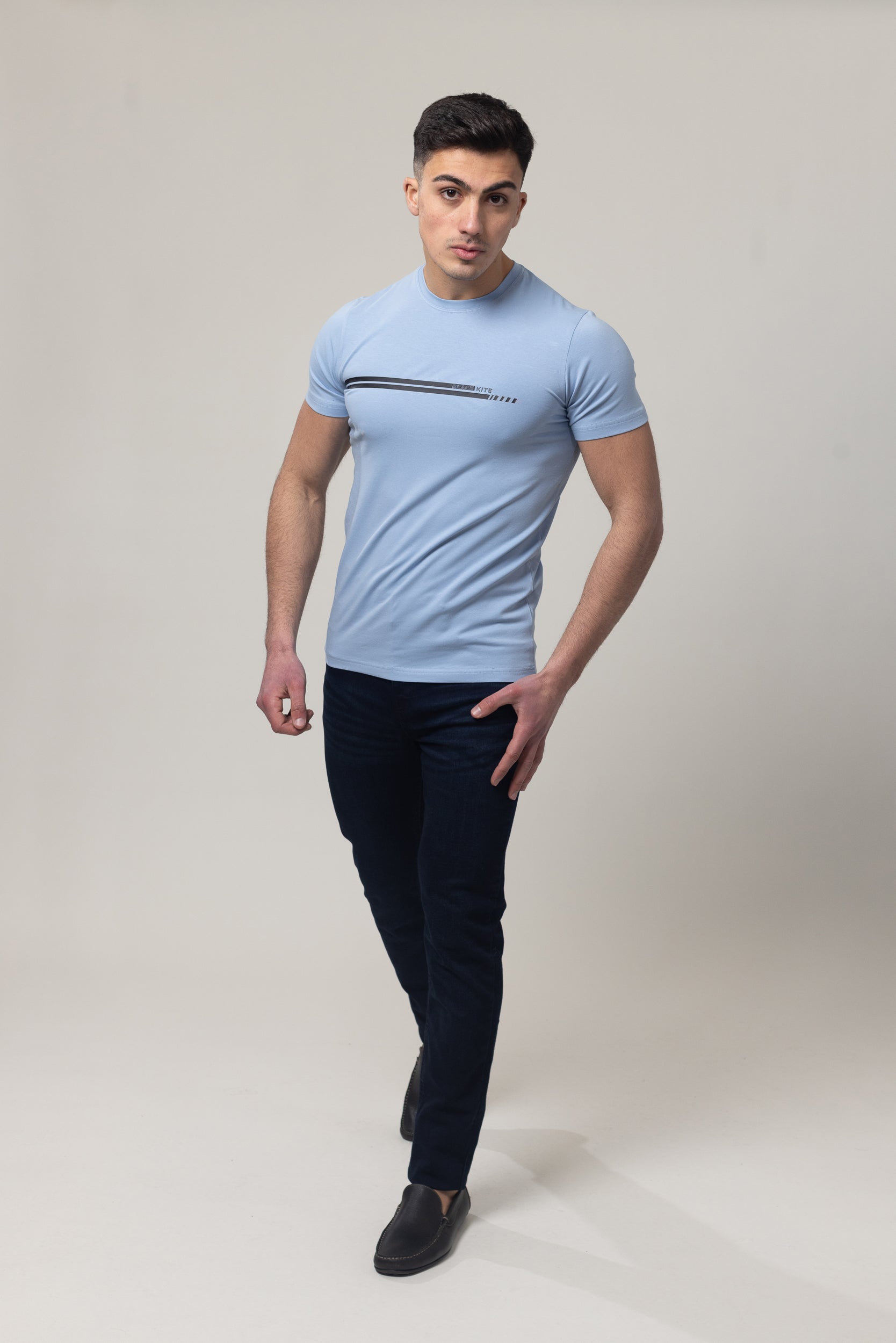 T-Shirt Cotton Lycra Round Neck - Blue