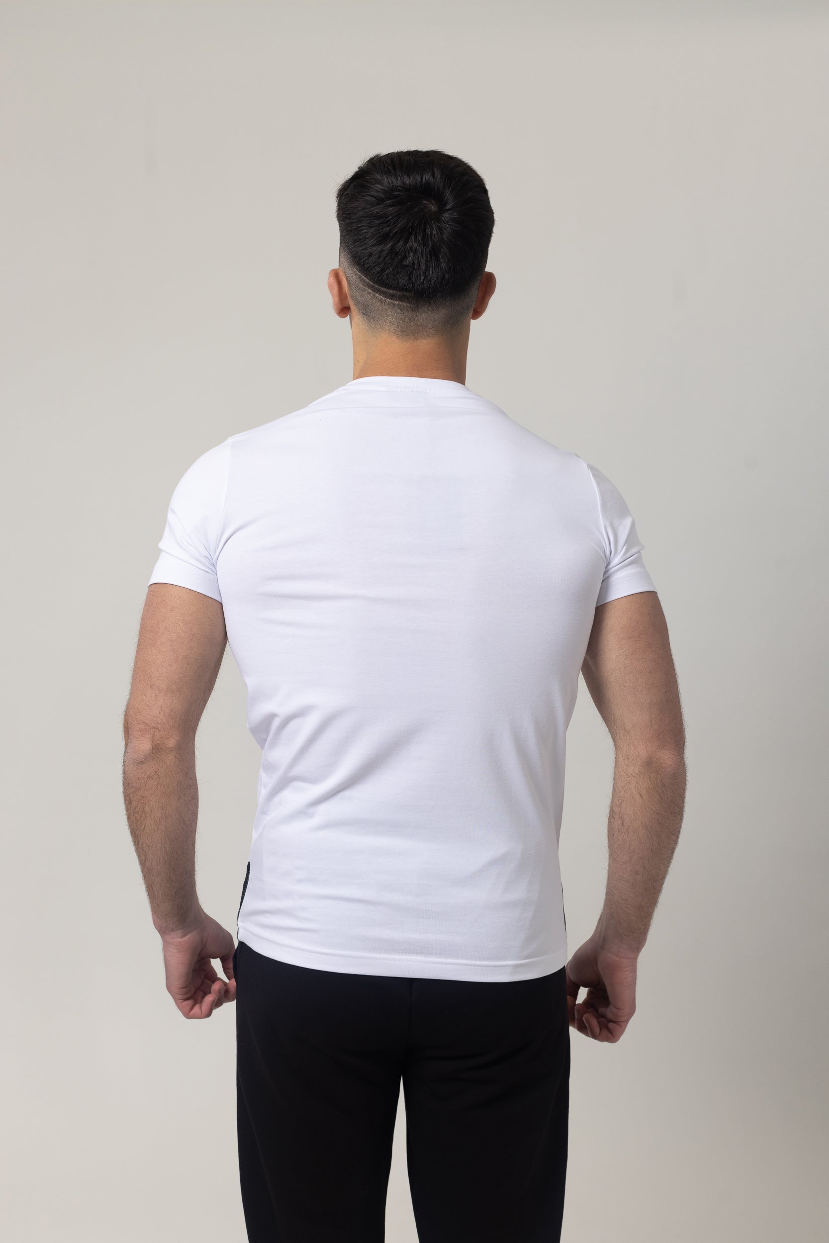 T-Shirt Cotton Lycra Round Neck - White
