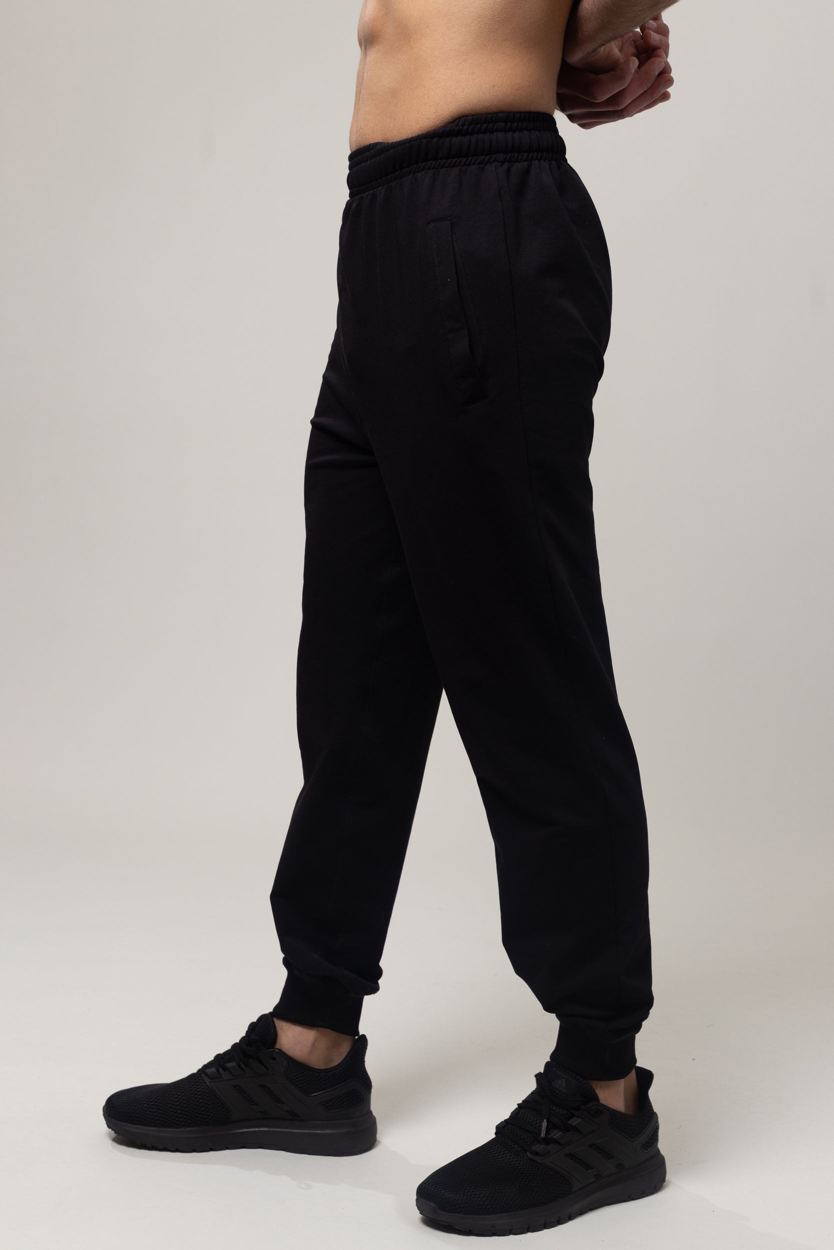 Plain French Terry Jogging Pant - Black