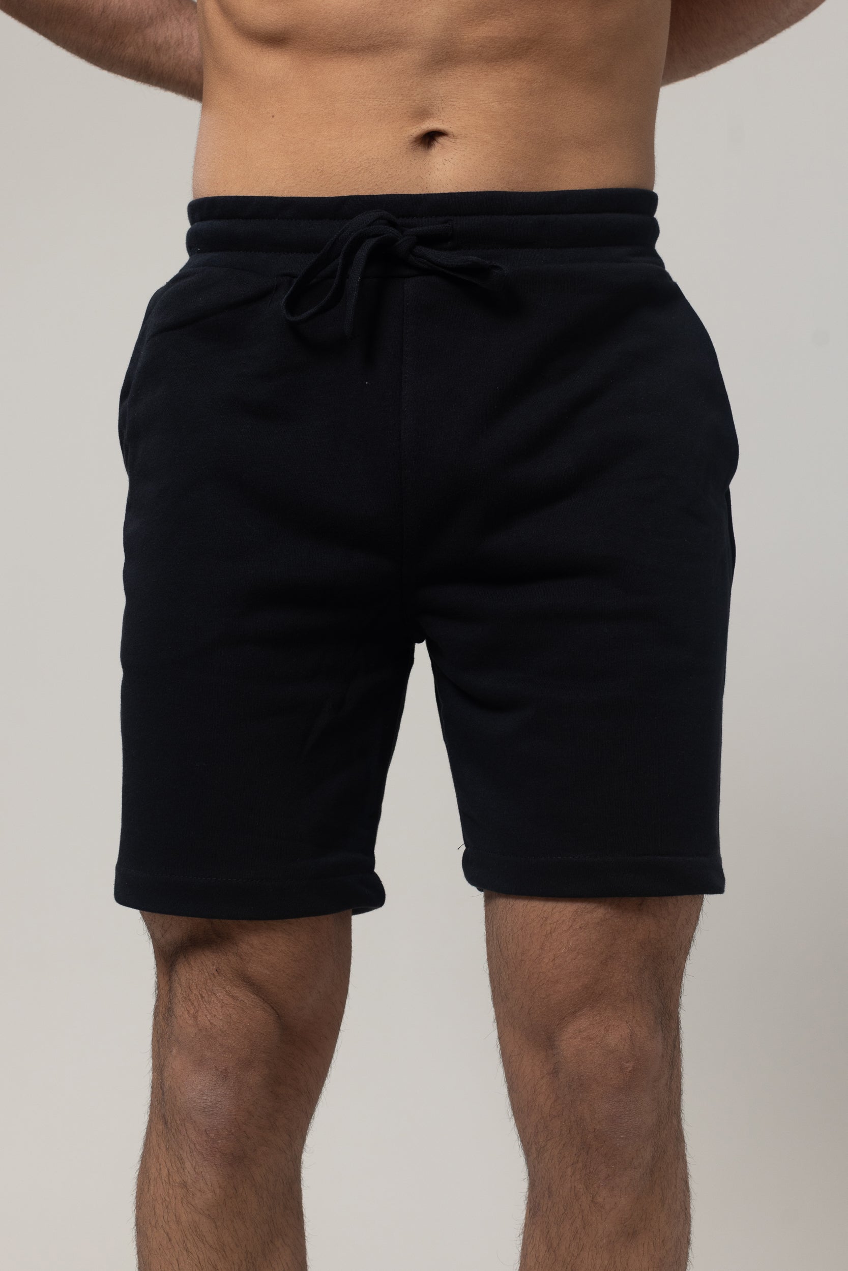 Plain French Terry Jogging Short - Black