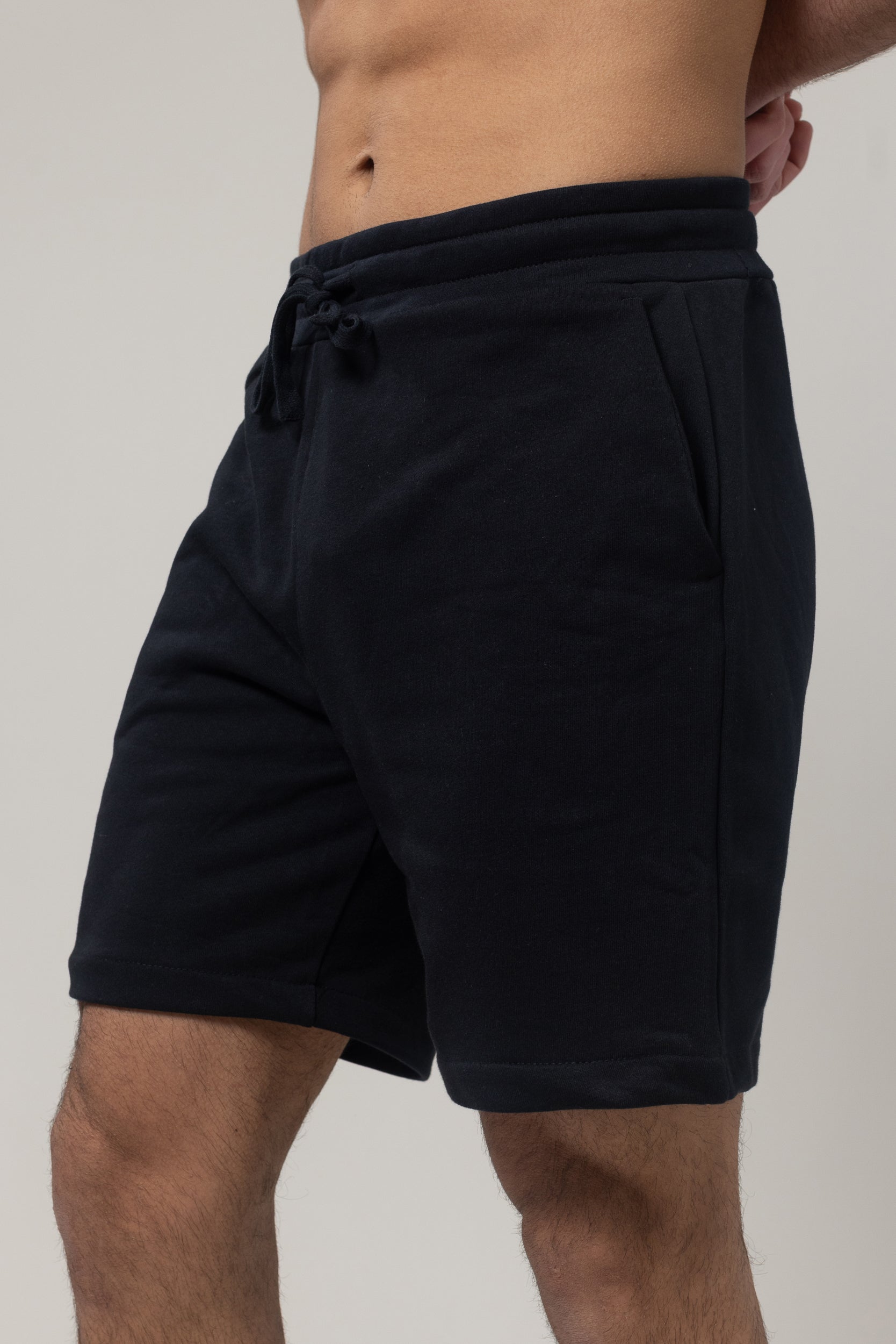 Plain French Terry Jogging Short - Black