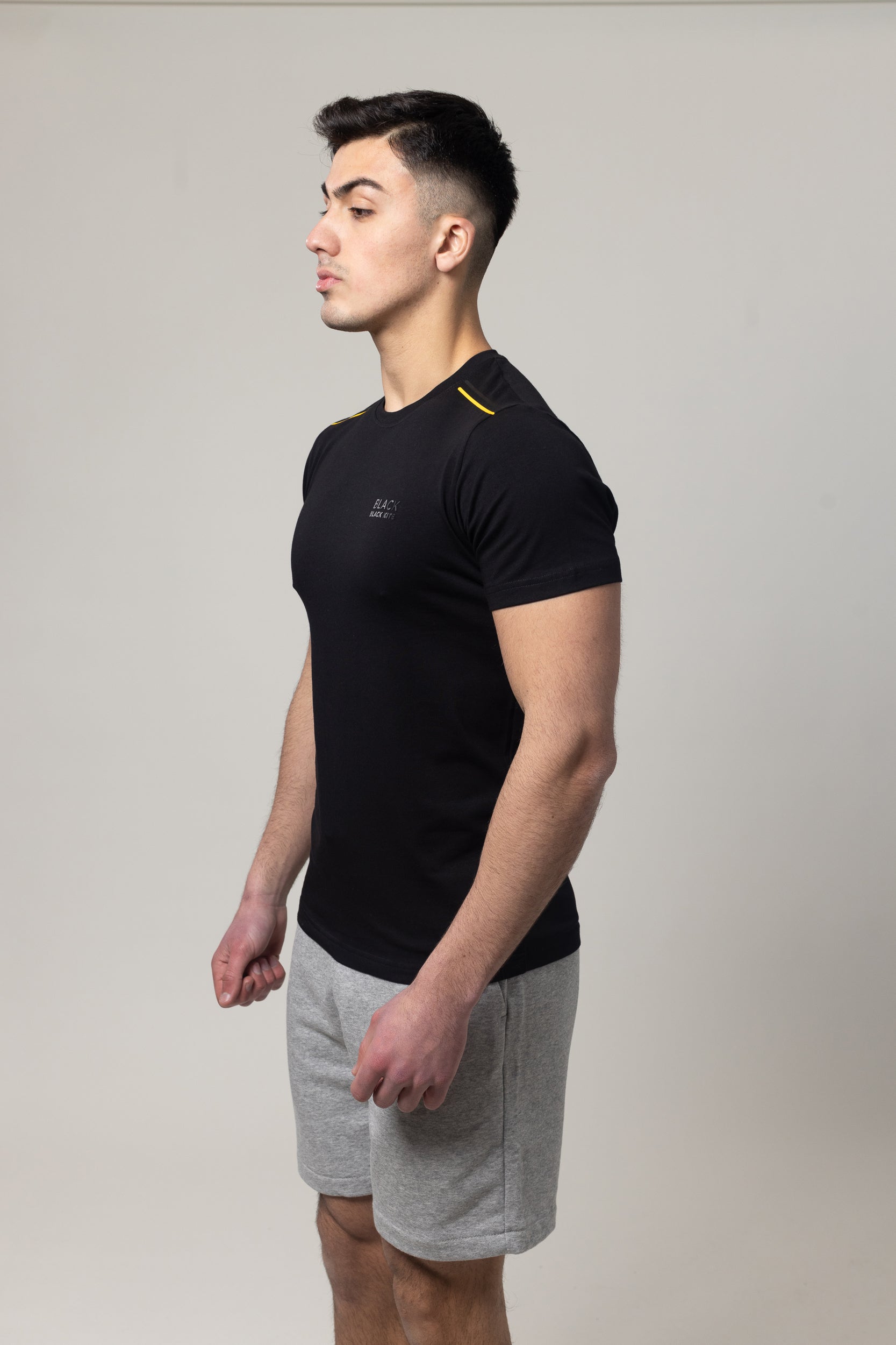 T-Shirt Cotton Lycra Round Neck - Black