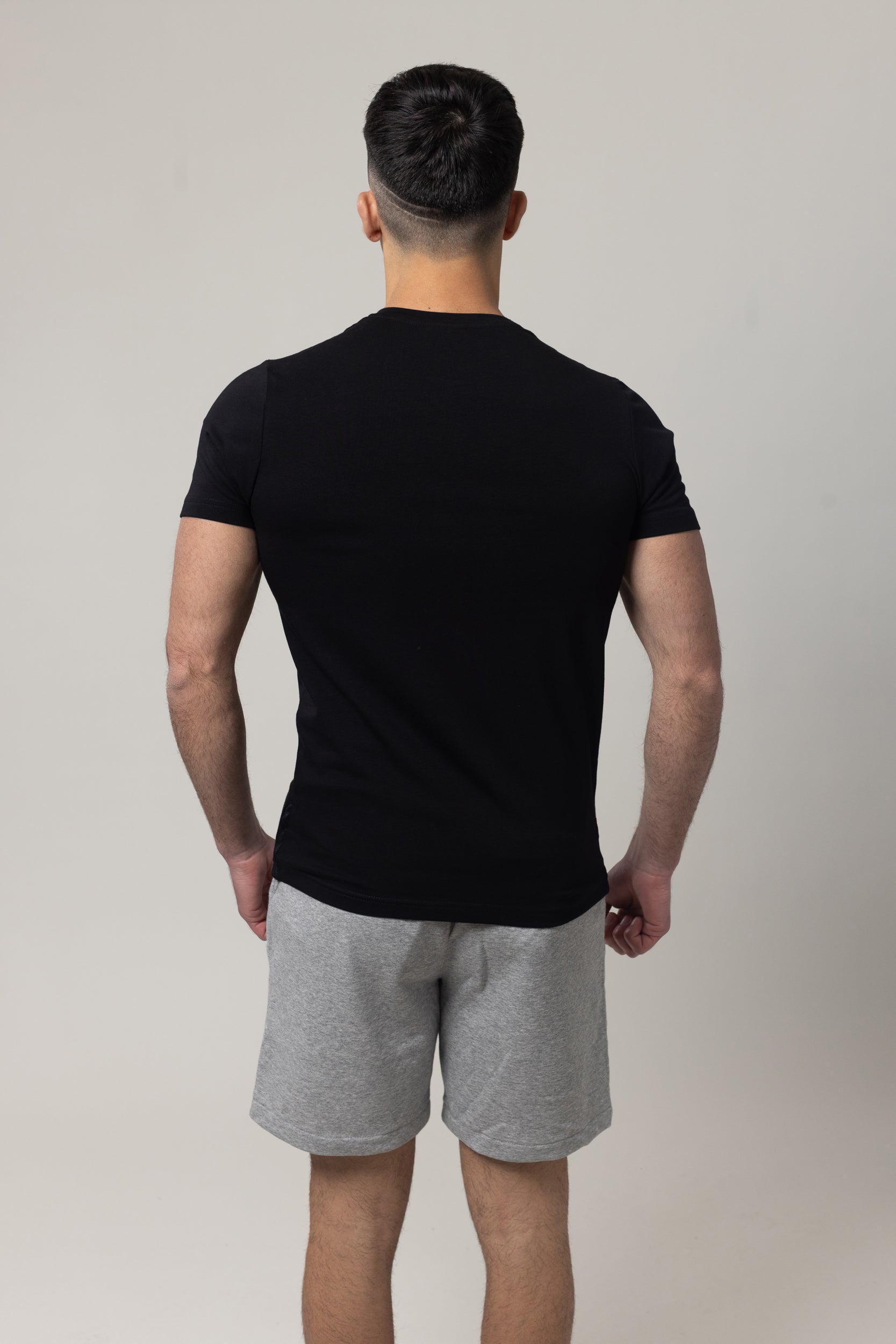 T-Shirt Cotton Lycra Round Neck - Black