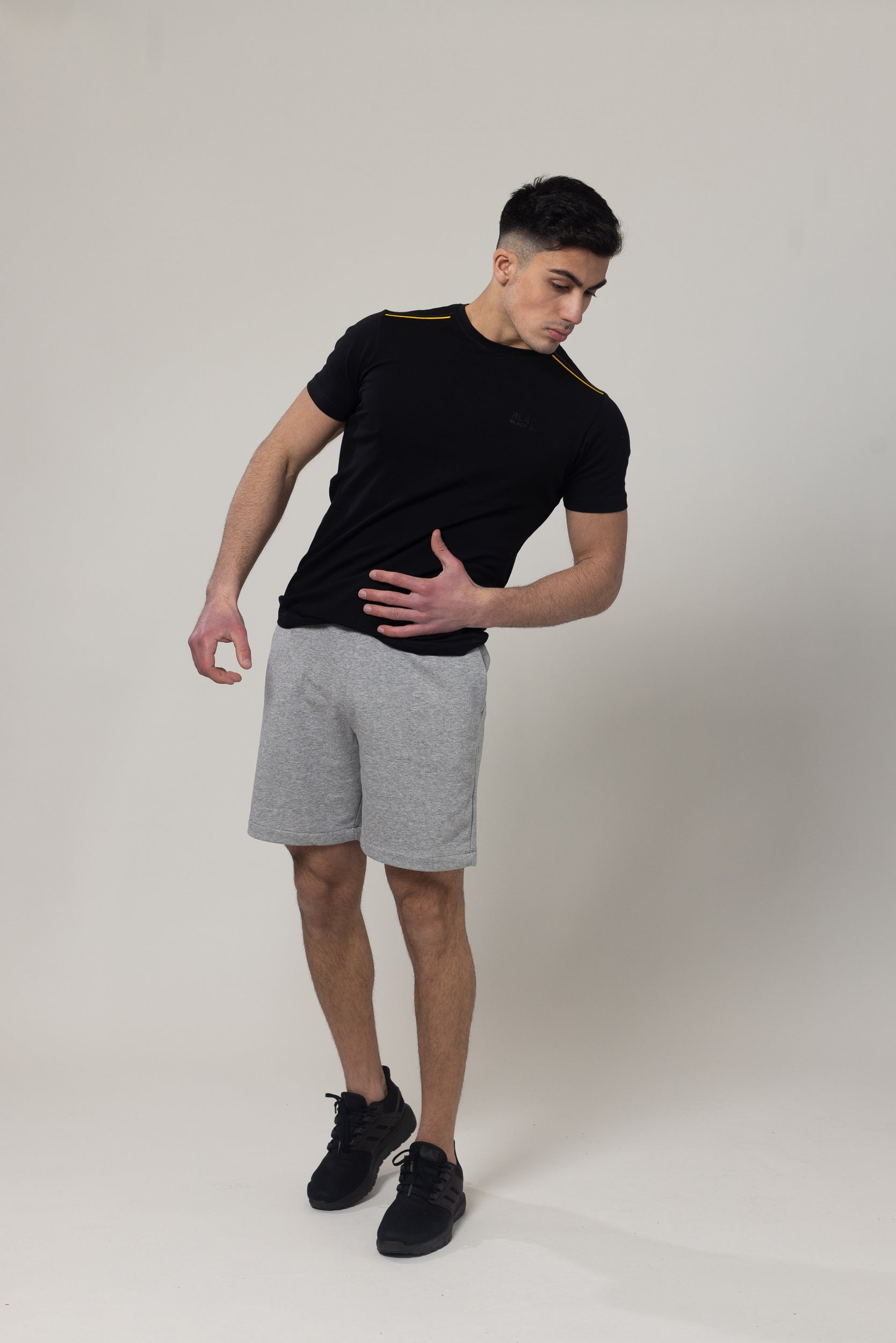 T-Shirt Cotton Lycra Round Neck - Black