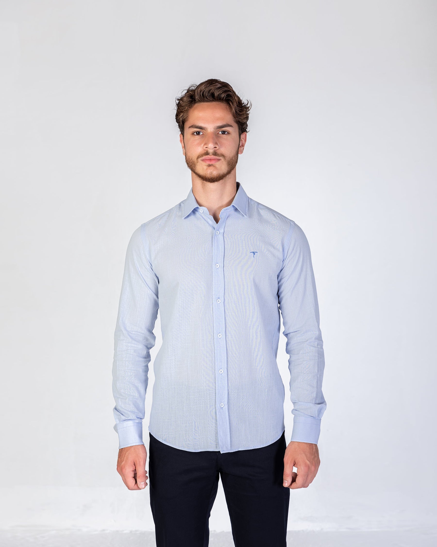 Shirt Linen Cotton - Light Blue