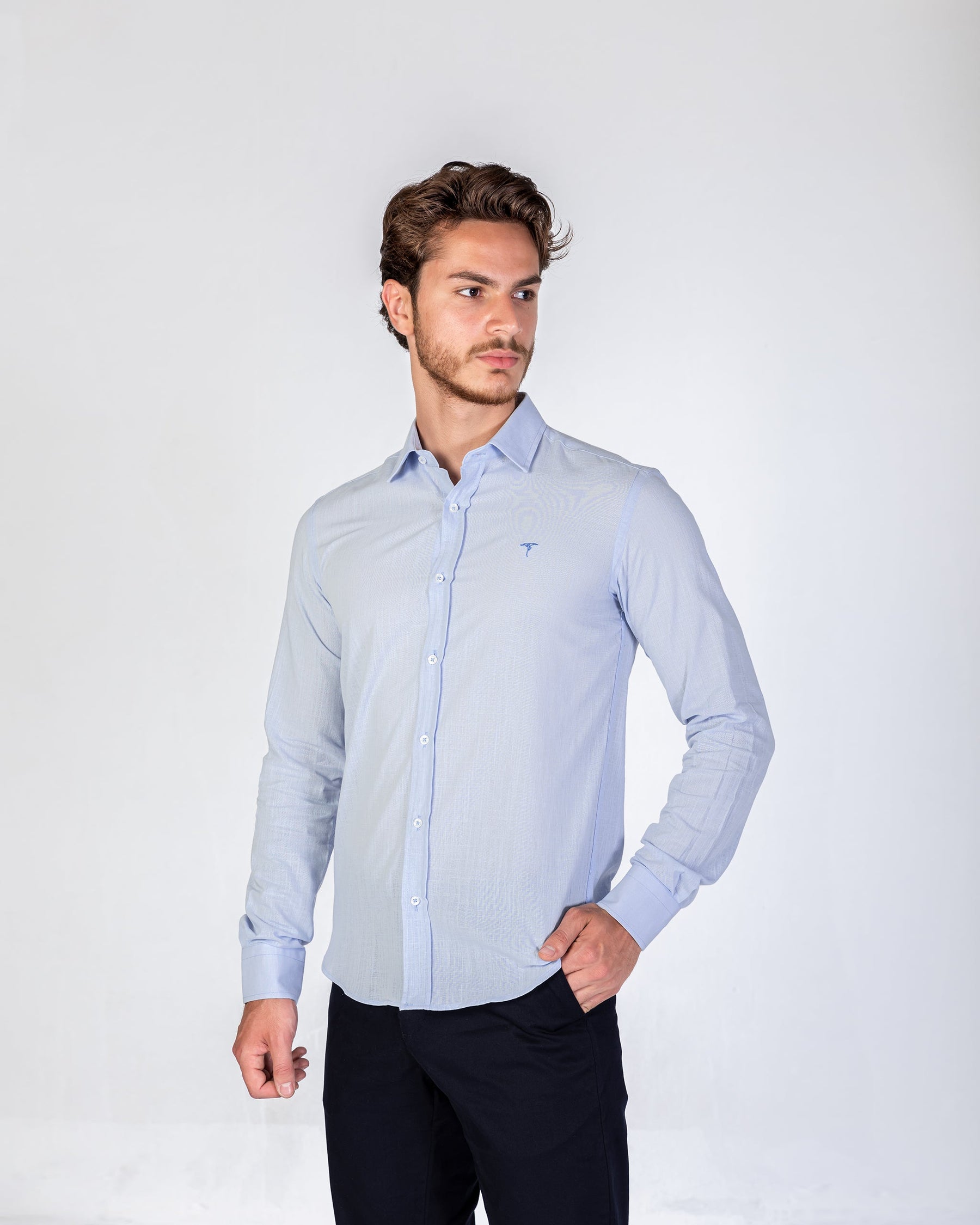 Shirt Linen Cotton - Light Blue
