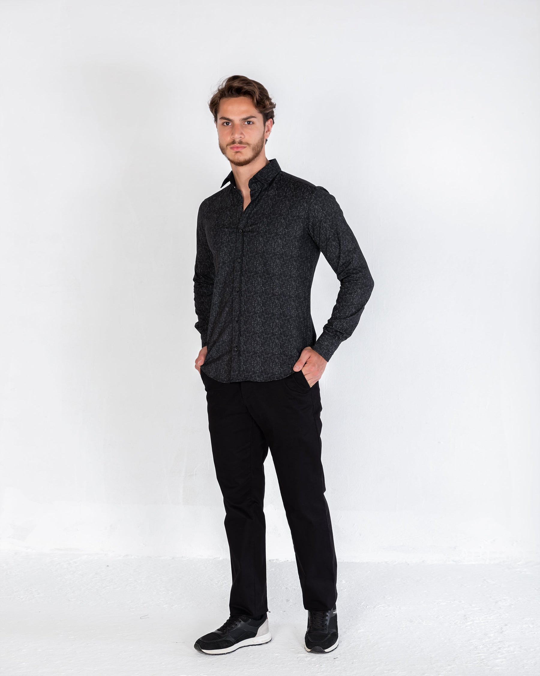 Shirt Printed Cotton - Black