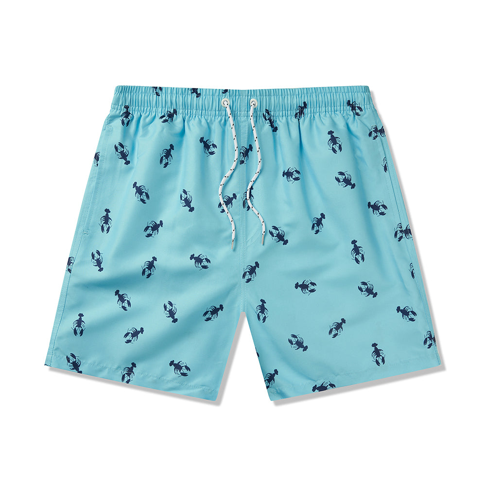 Printed Swim Shorts - Lobsters Aqua