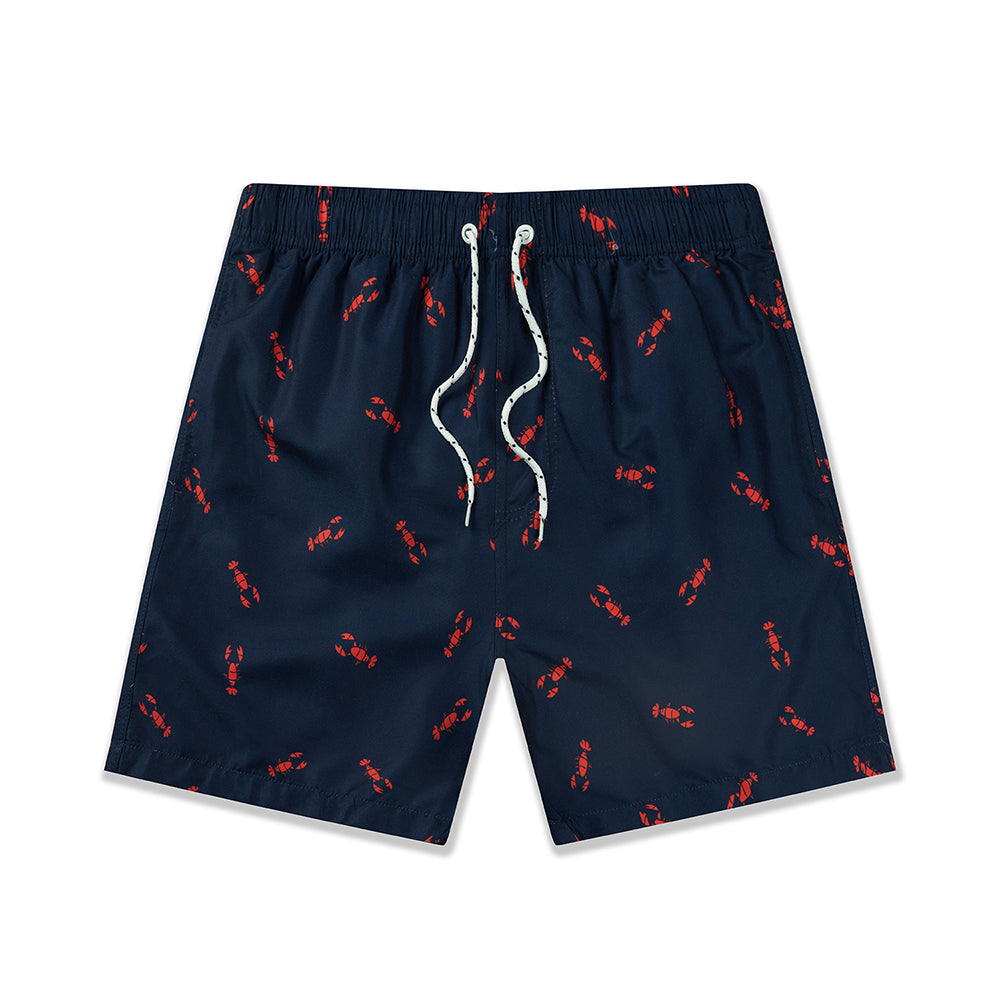 Printed Swim Shorts - Lobsters Navy