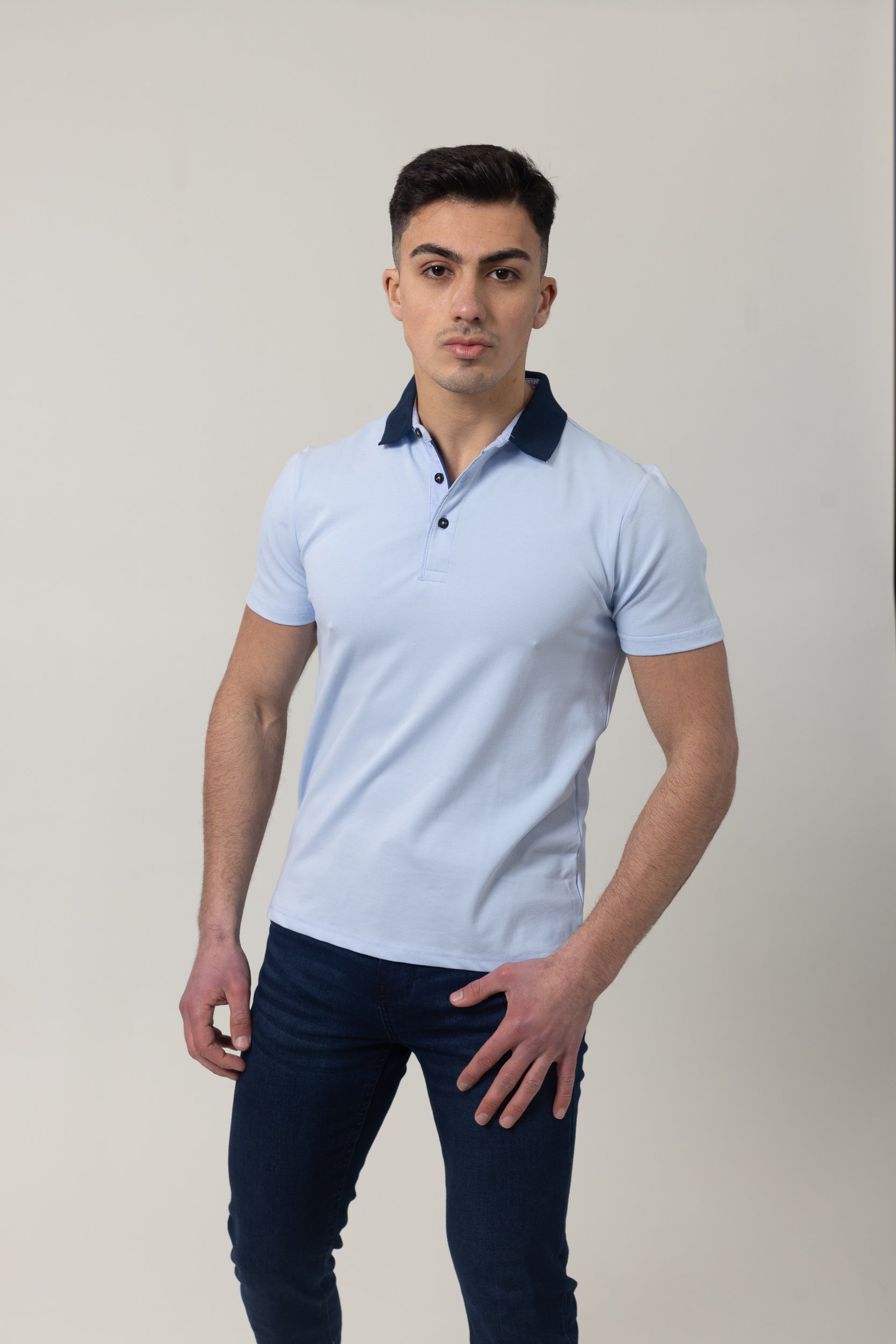 Pique Polo T-Shirt - Blue