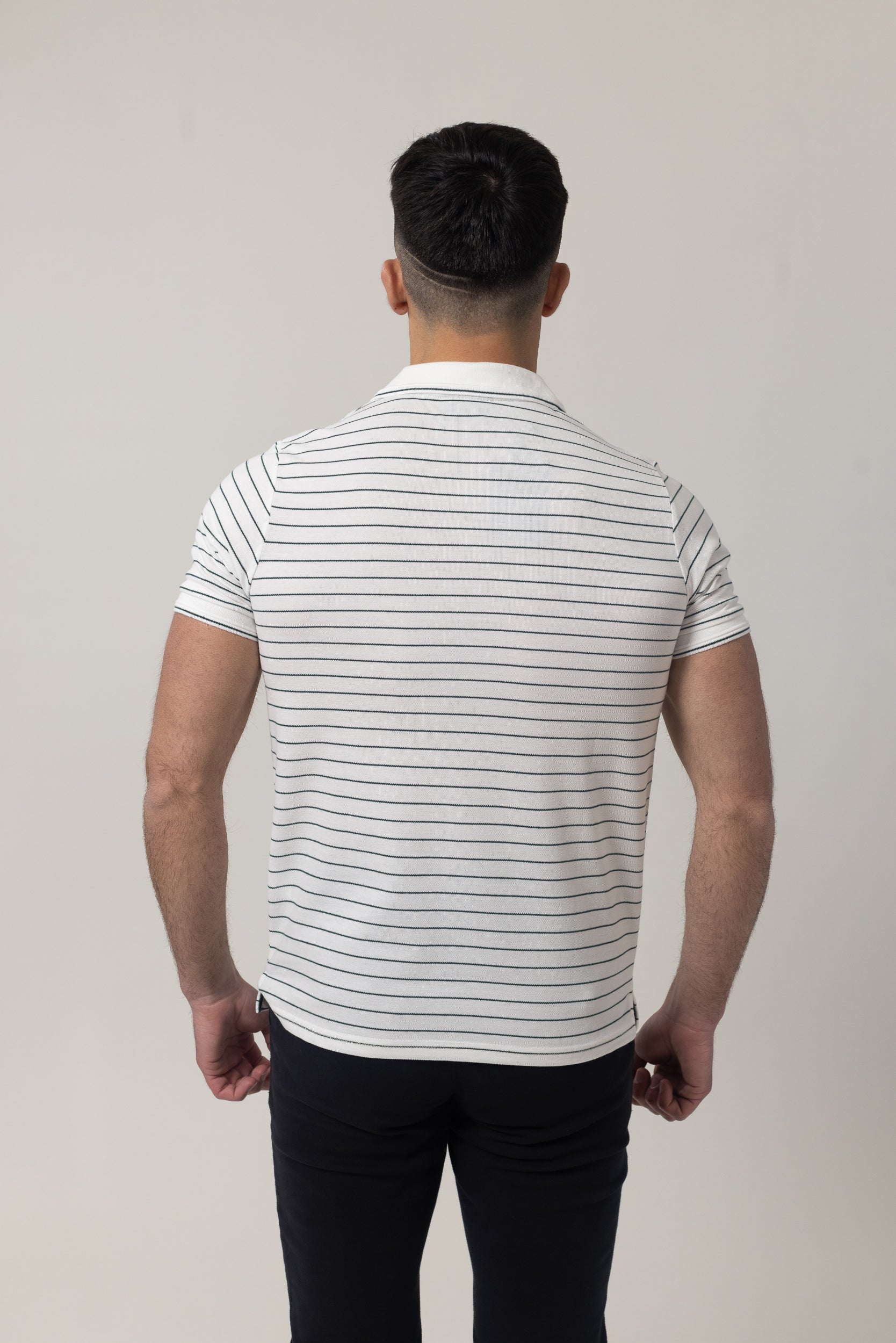 Yarn Dye Pique Polo T-Shirt - White