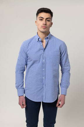 Shirts Long Sleeve - Blue Check