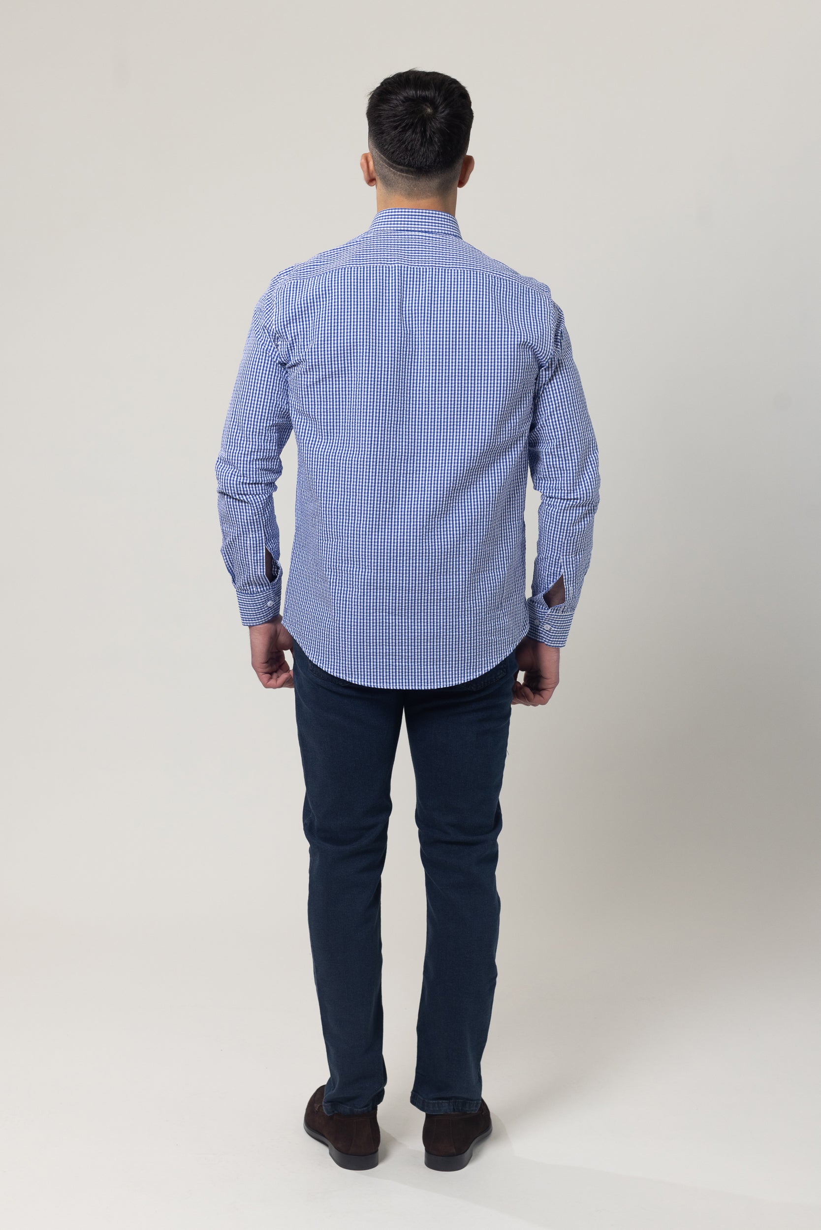 Shirts Long Sleeve - Blue Check