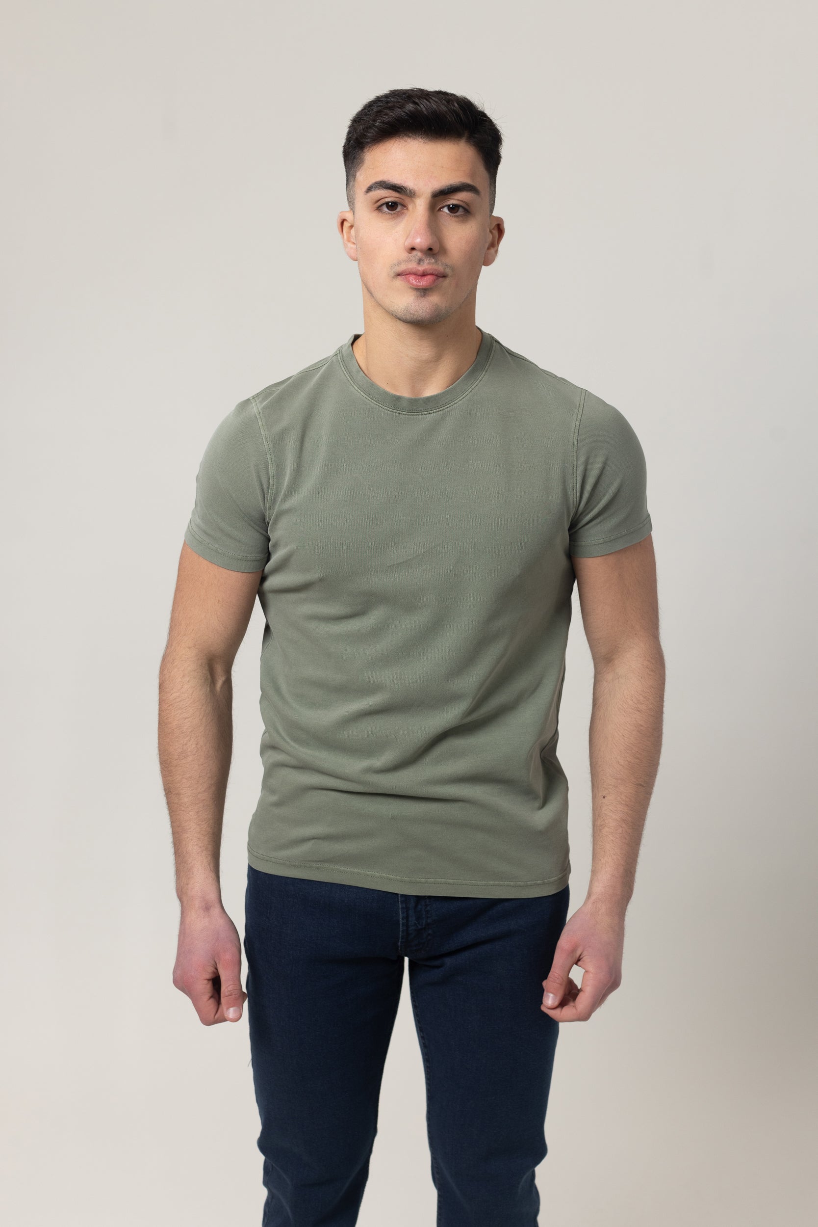 Washer Round Neck Pique - Green