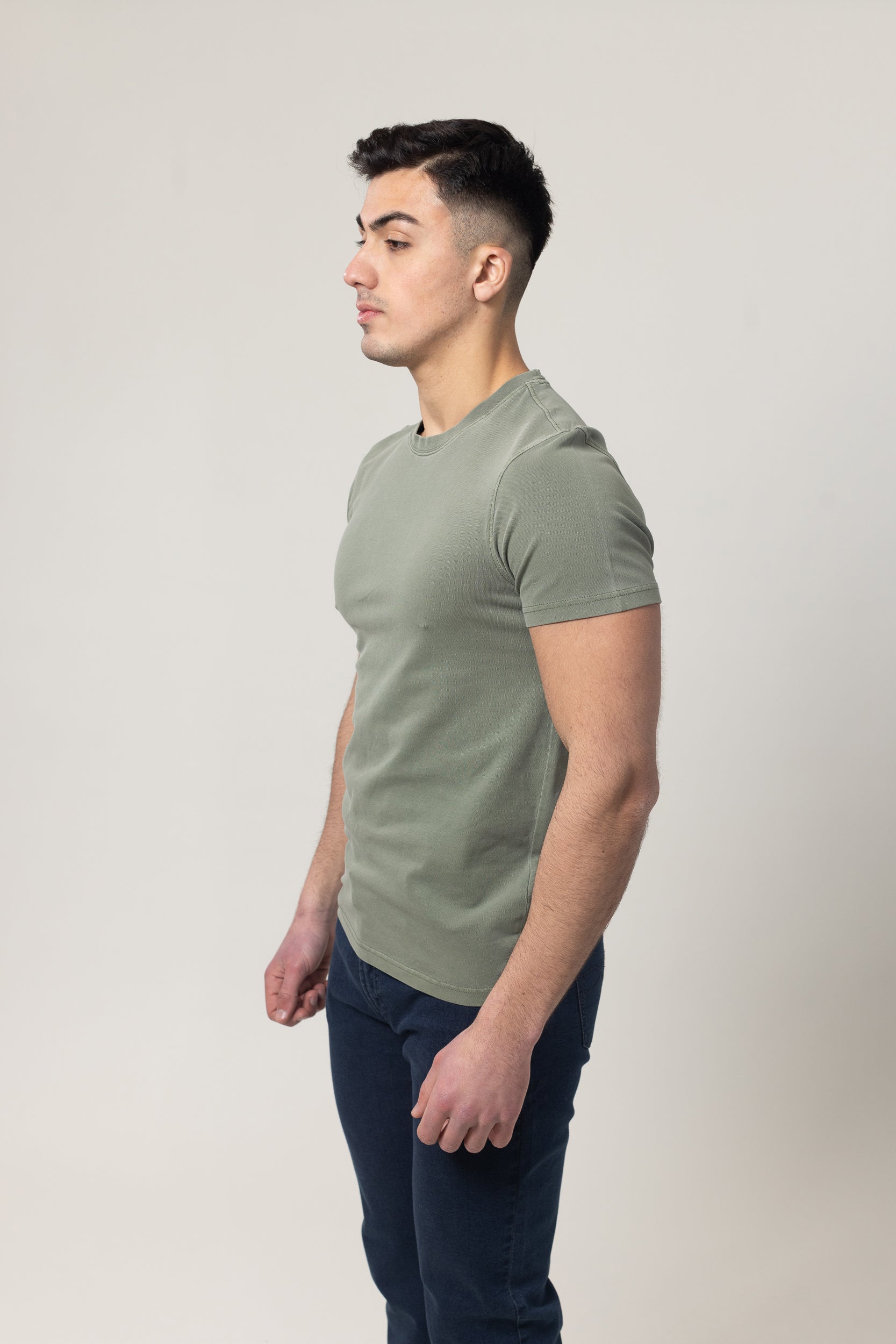 Washer Round Neck Pique - Green