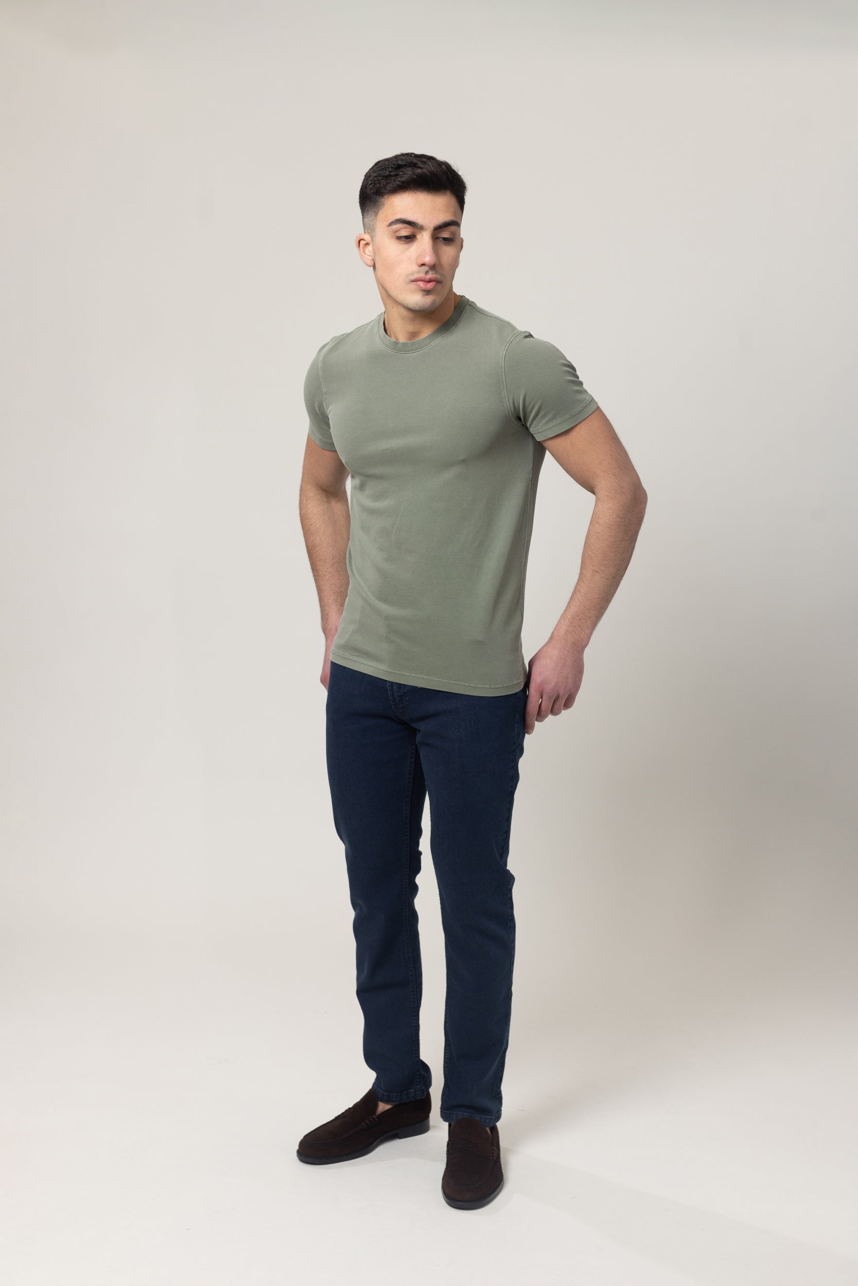 Washer Round Neck Pique - Green