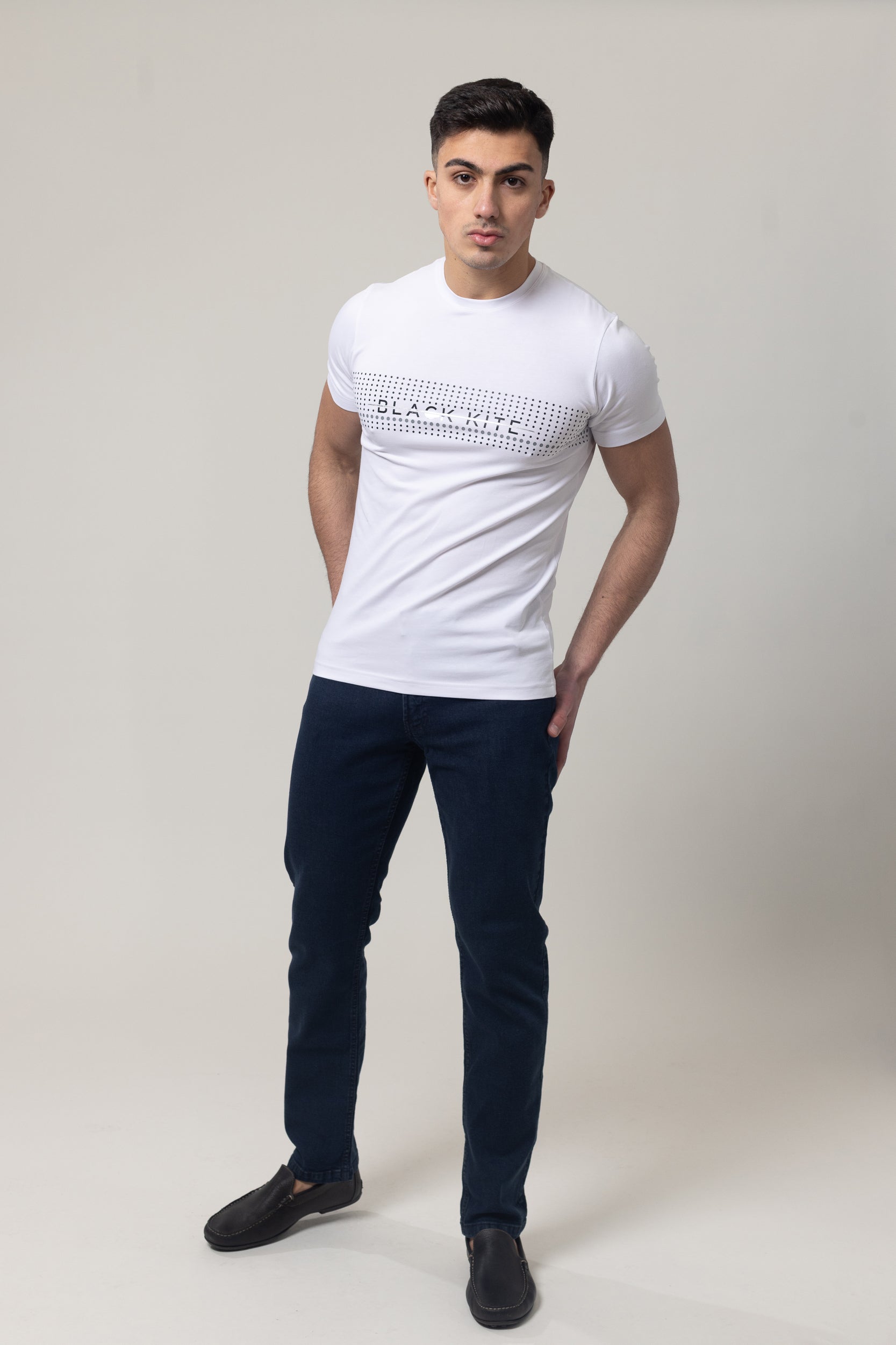 T-Shirt Cotton Lycra Round Neck  - White