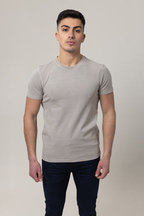 Washer Round Neck Pique - Sand