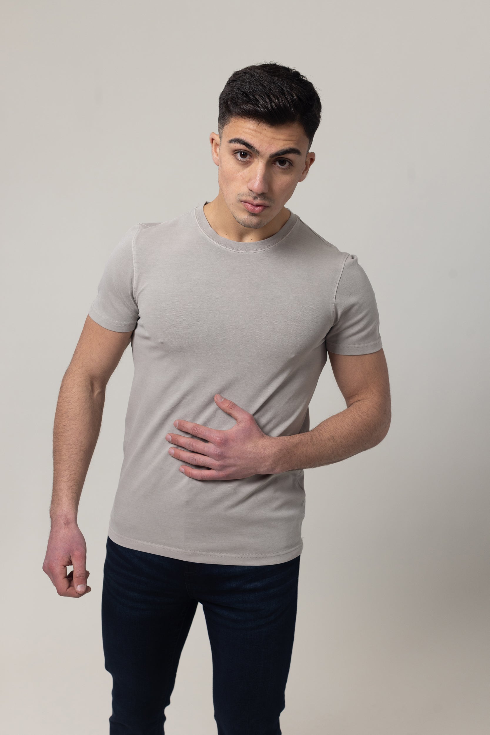 Washer Round Neck Pique - Sand