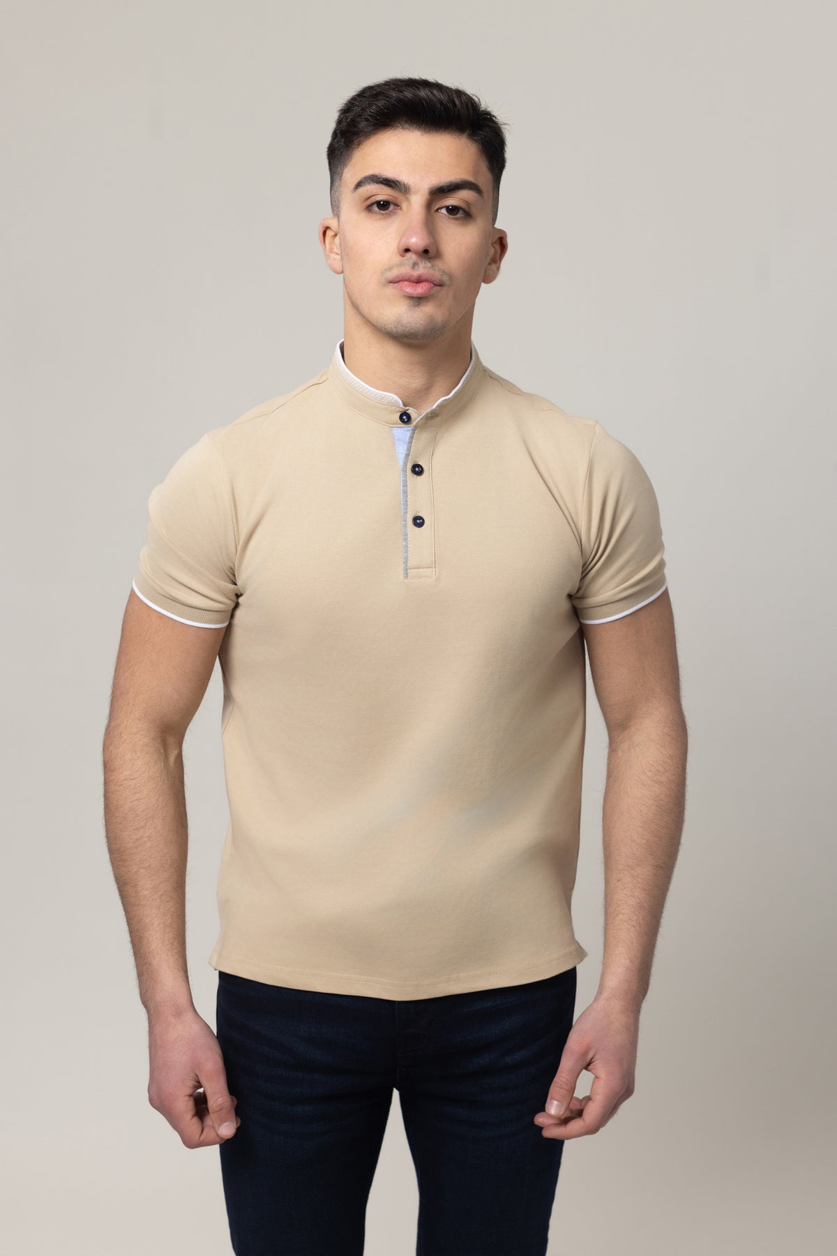 Pique Polo T-Shirt - Beige