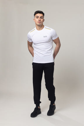 T-Shirt Cotton Lycra Round Neck  - White