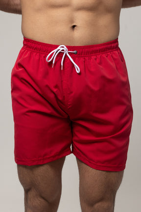 Plain Swim Shorts - Red