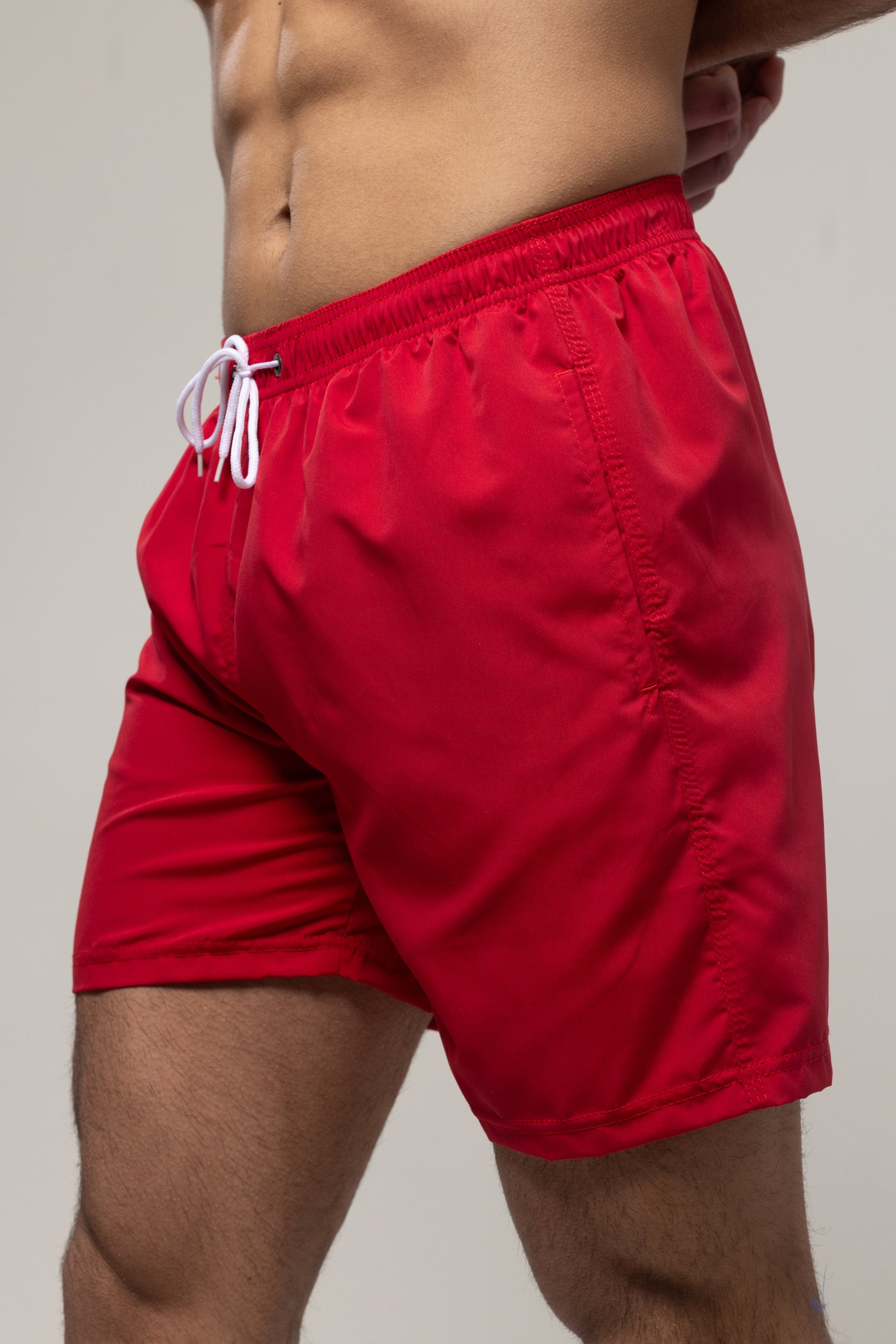 Plain Swim Shorts - Red