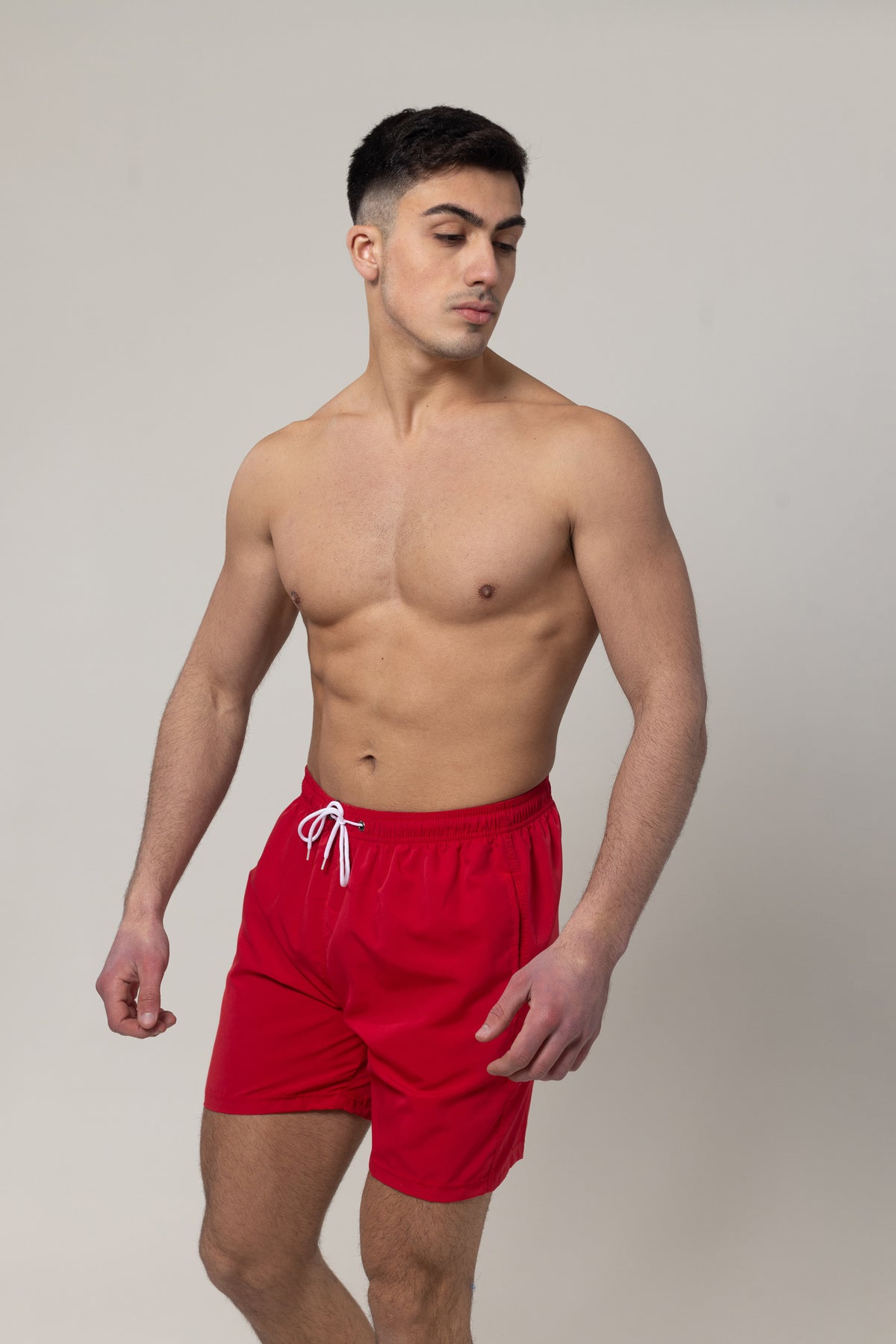 Plain Swim Shorts - Red