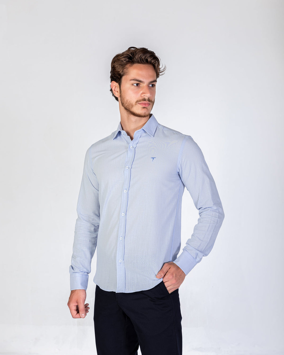 Shirt Linen  Cotton - Light Blue