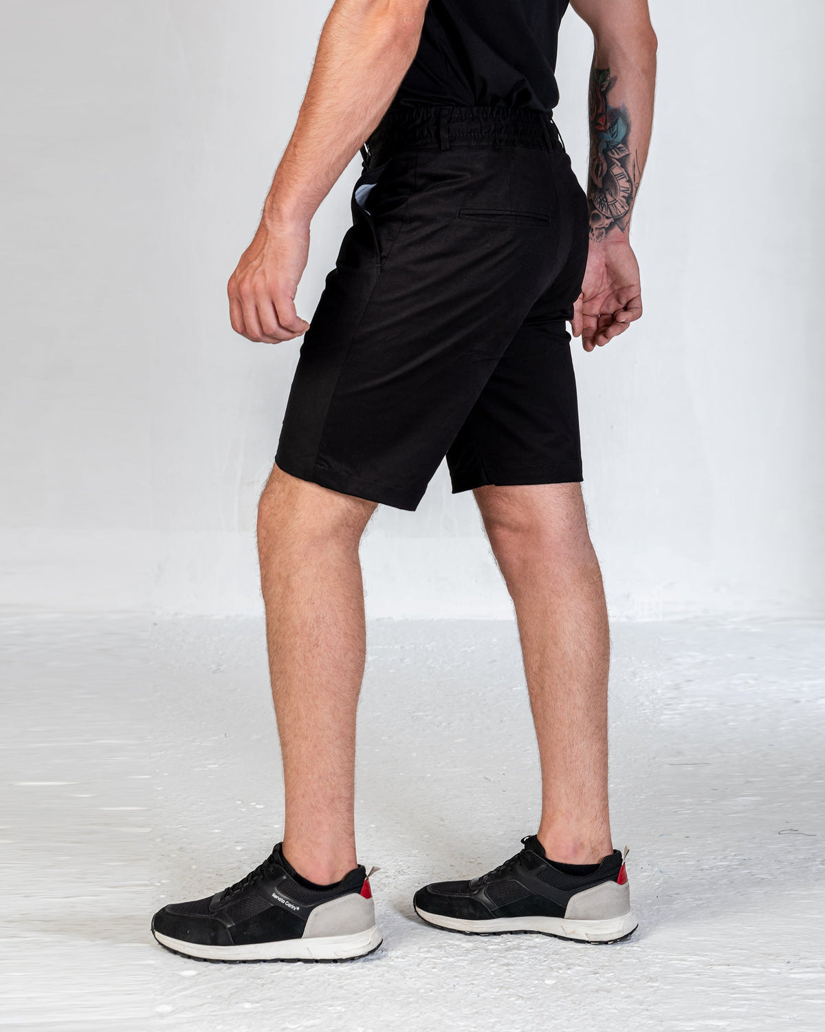 Short Cotton Lycra With Ribbon Elastic Band - Black