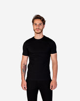 T-Shirt Cotton Lycra Round Neck Plain - Black