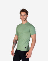 T-Shirt Cotton Lycra Round Neck Plain - Green