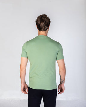 T-Shirt Cotton Lycra Round Neck Plain - Green
