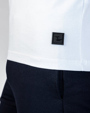 T-Shirt Cotton Lycra Round Neck Plain - White